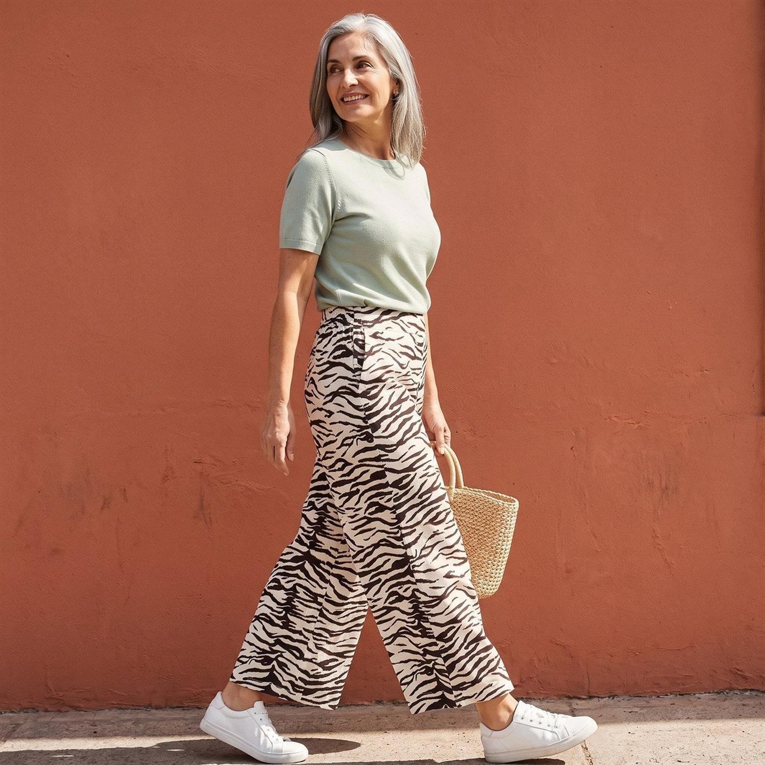 Pantalón Sport Palazzo Estampado Crudo-8