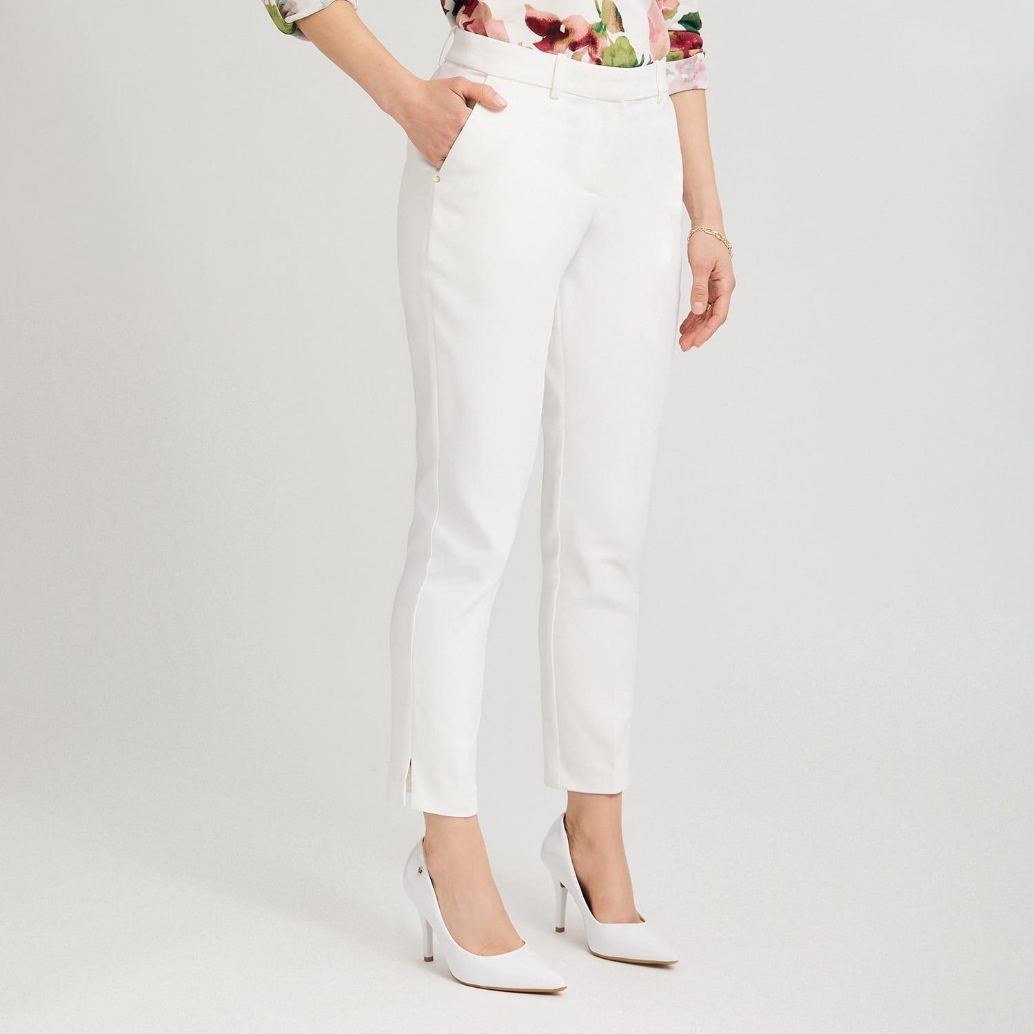 Pantalón Formal Slim Botón Oculto Crudo-0