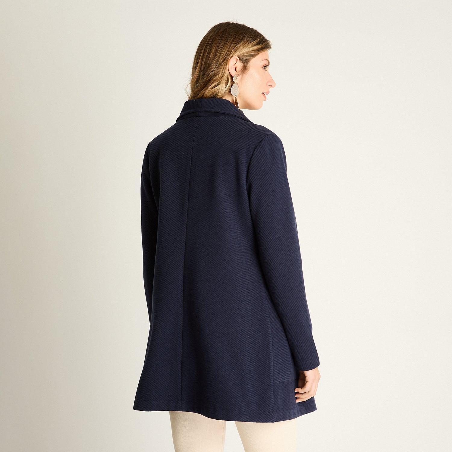 Abrigo Azul No Elasticado Calce Holgado-1