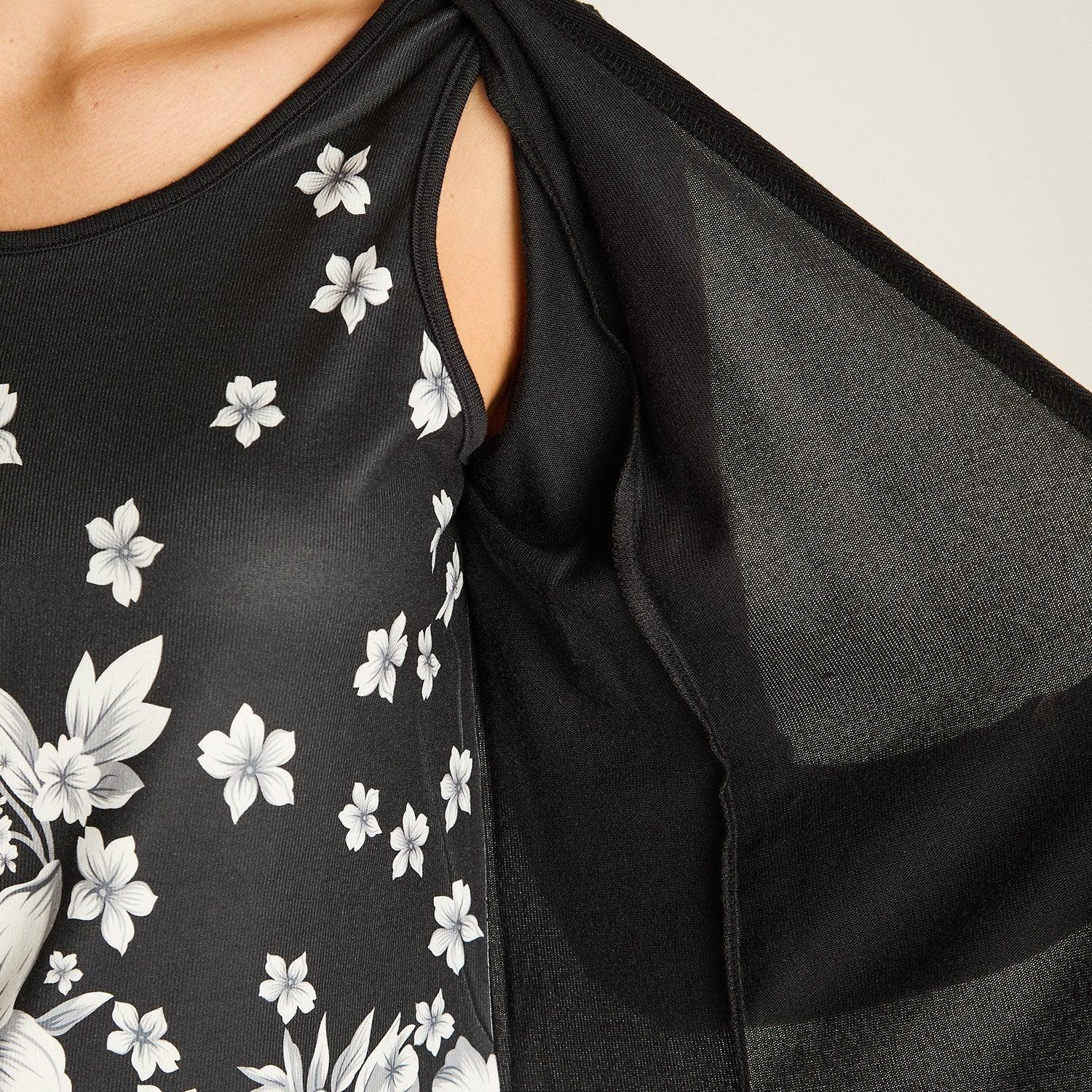 Polera Negro Manga Larga Elasticidad Media Sin Forro Calce Normal Tela Camant-2