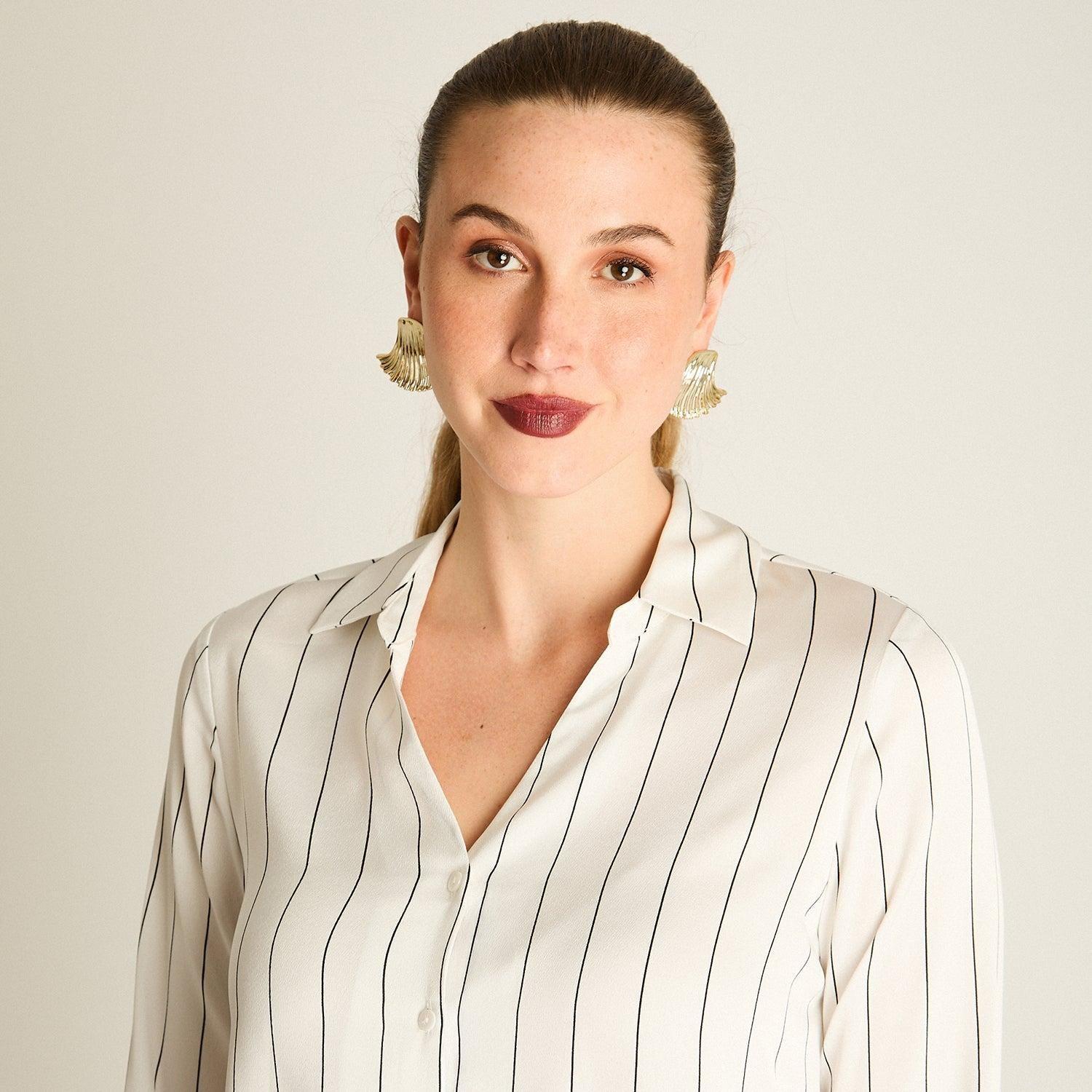 Blusa Camisera Crudo Satin Básica-2