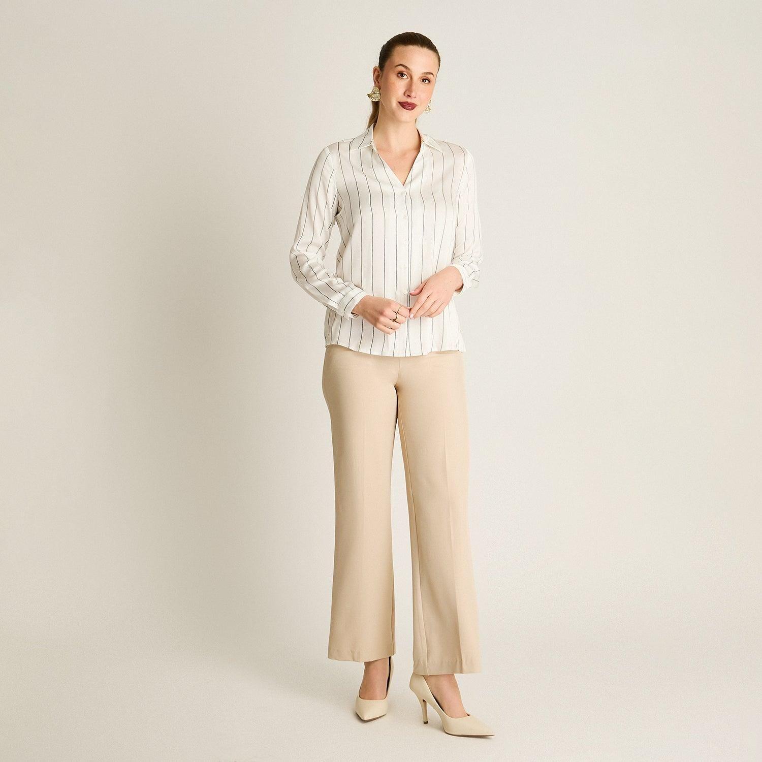 Blusa Camisera Crudo Satin Básica-3