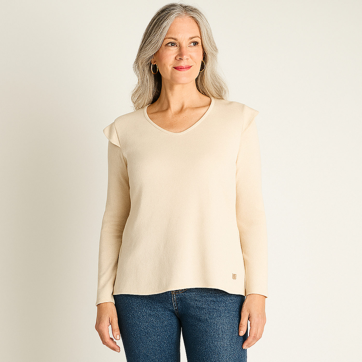 Polera Beige Manga Larga-2