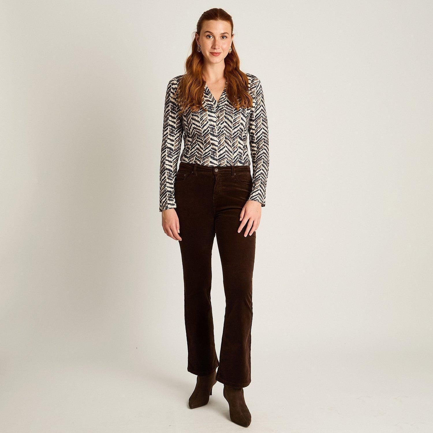 Pantalon Sport Cafe Elasticidad Media Sin Forro Calce Normal Tela Punto-3