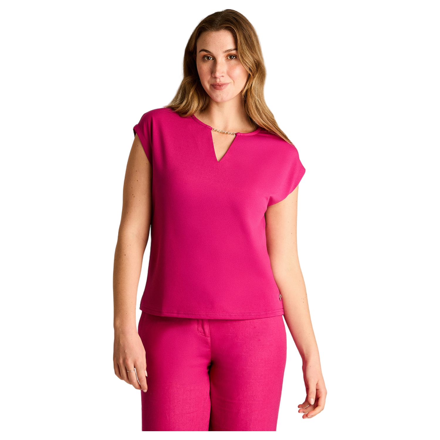 Polera Fucsia con Aplique Dorado-0