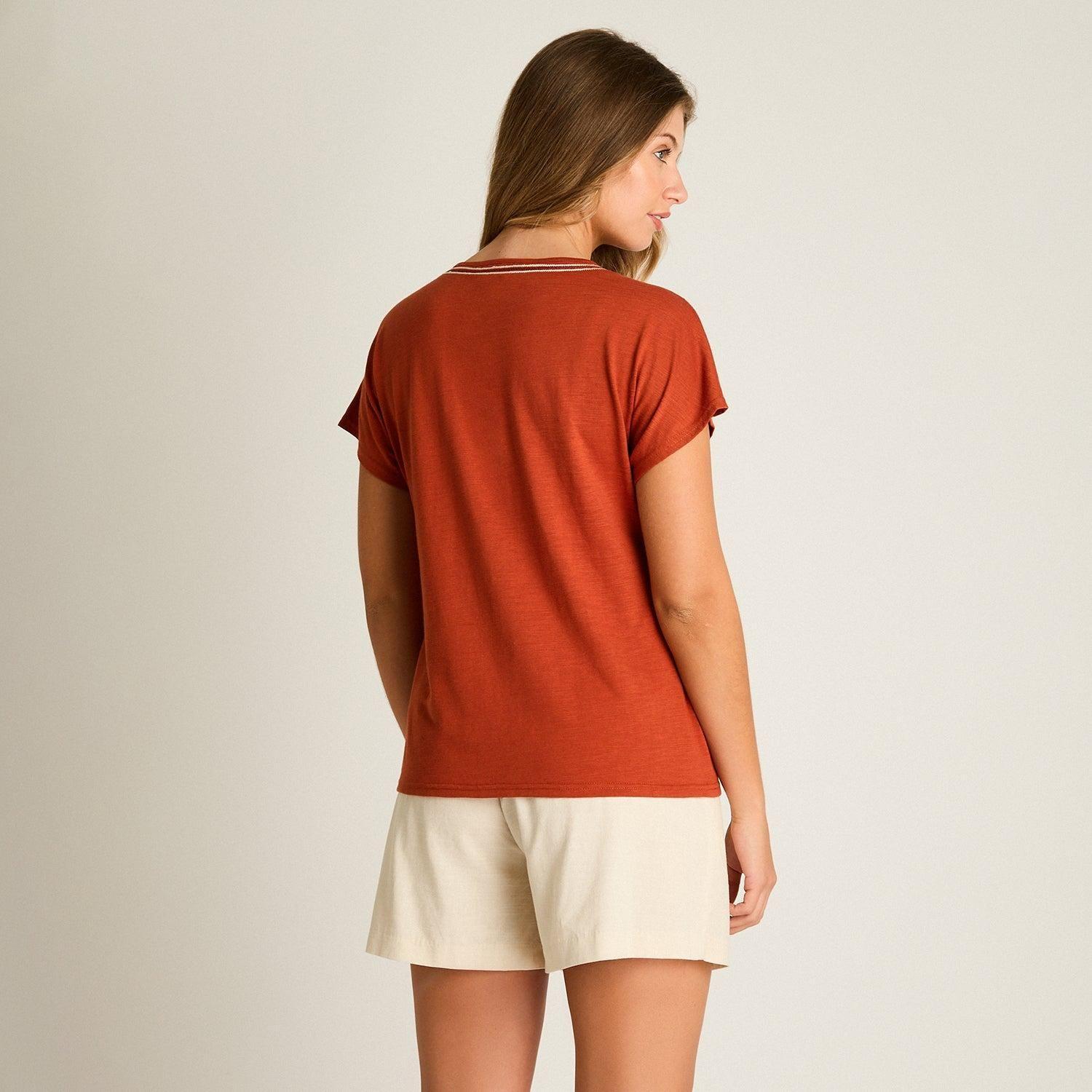 Polera Terracota Manga Corta-1