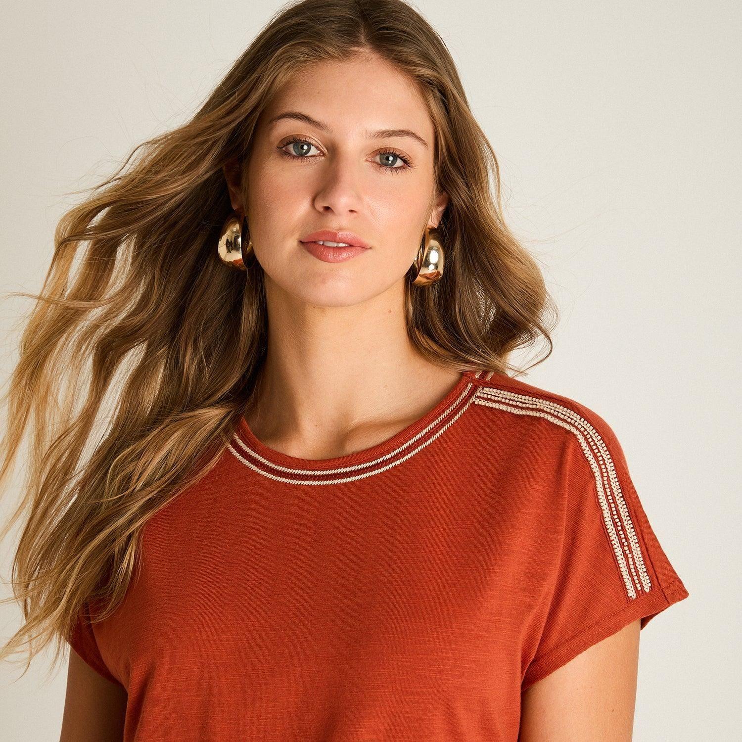 Polera Terracota Manga Corta-2