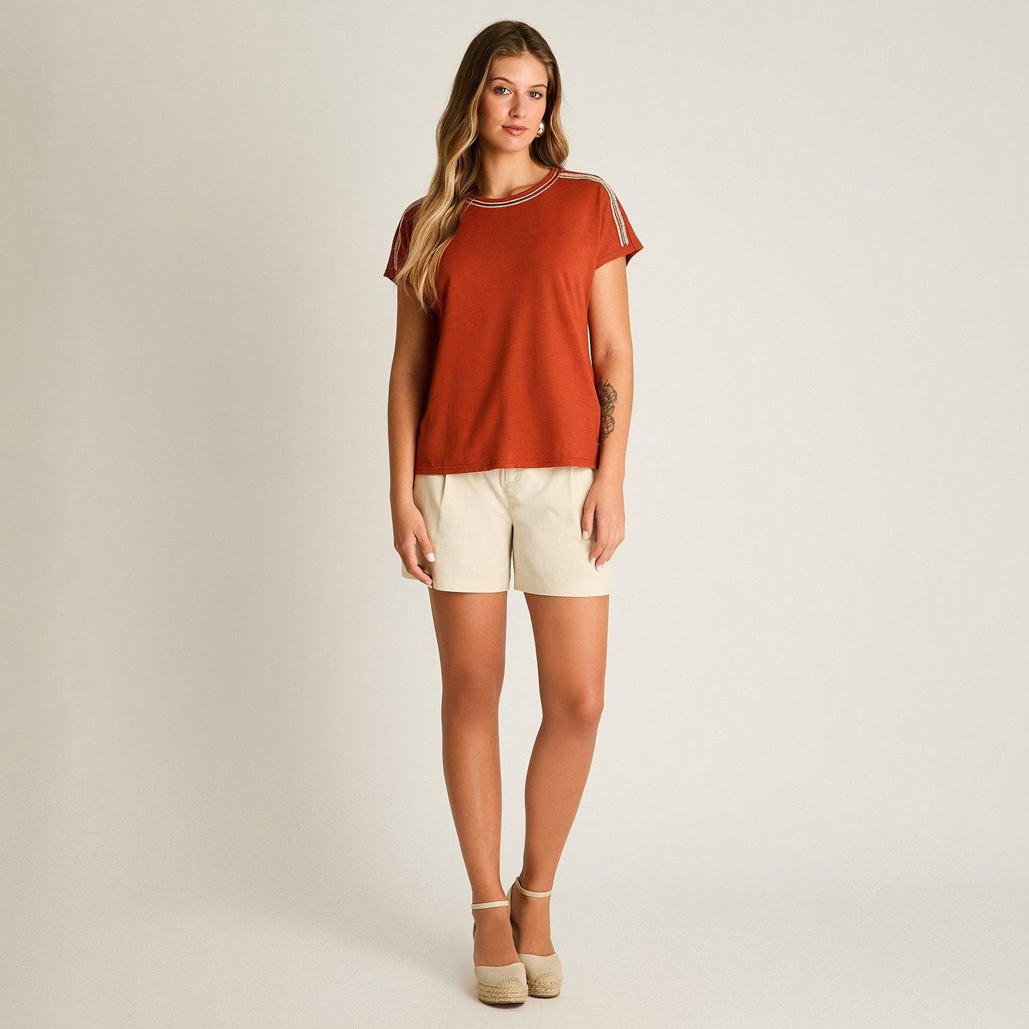 Polera Terracota Manga Corta-3