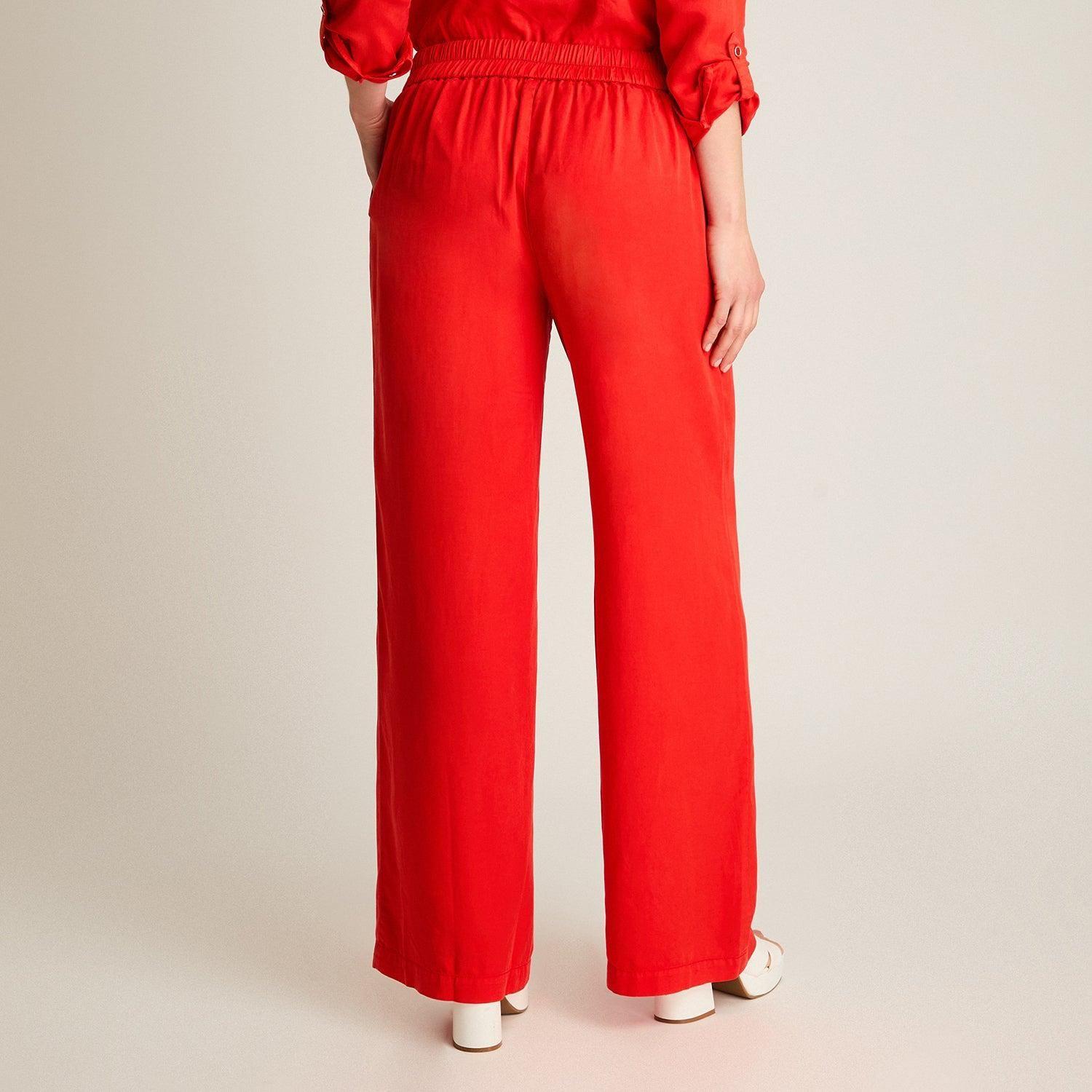 Pantalón Rojo Recto con Lazo-1