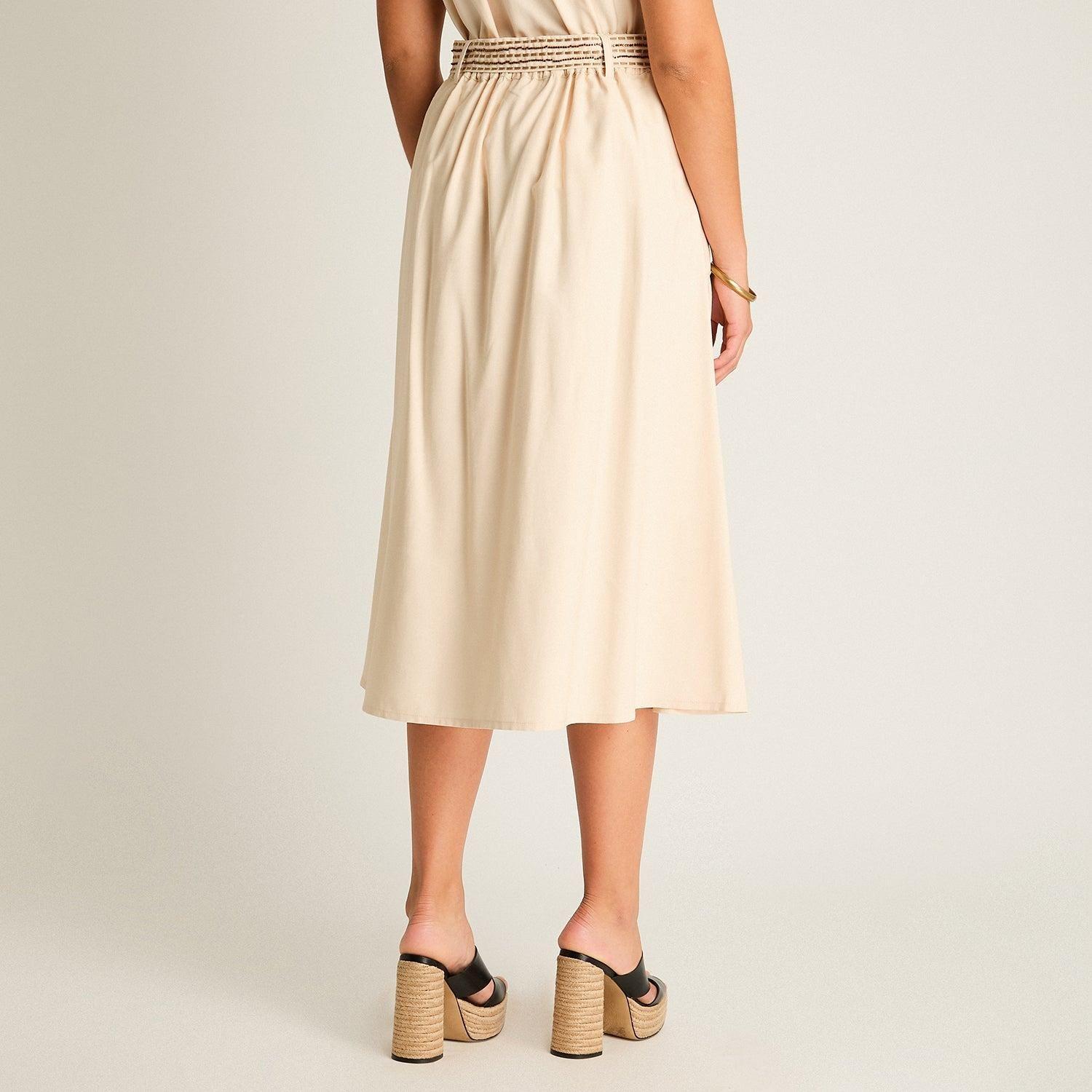 Falda Arena Midi No Elasticado Calce Normal-1