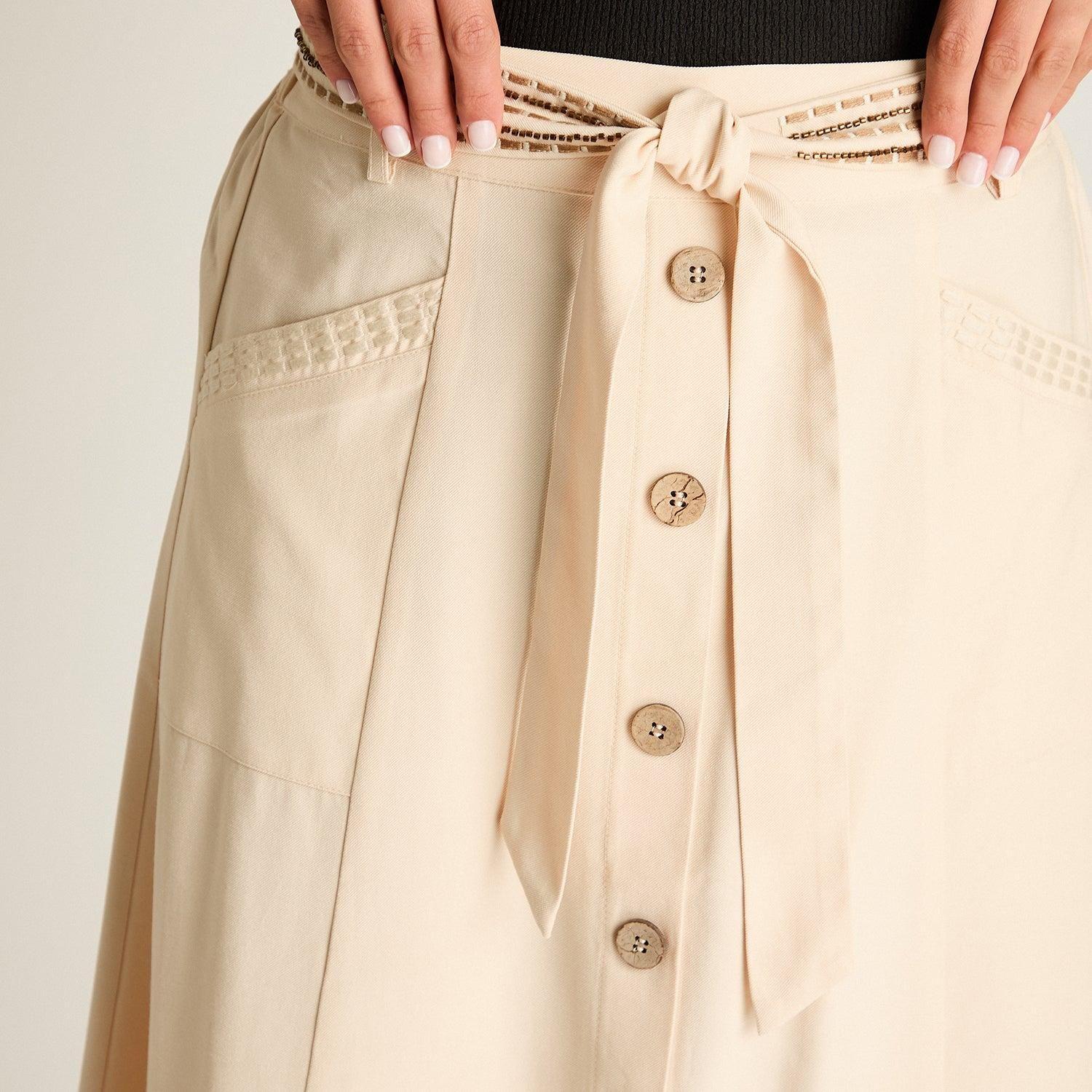 Falda Arena Midi No Elasticado Calce Normal-2