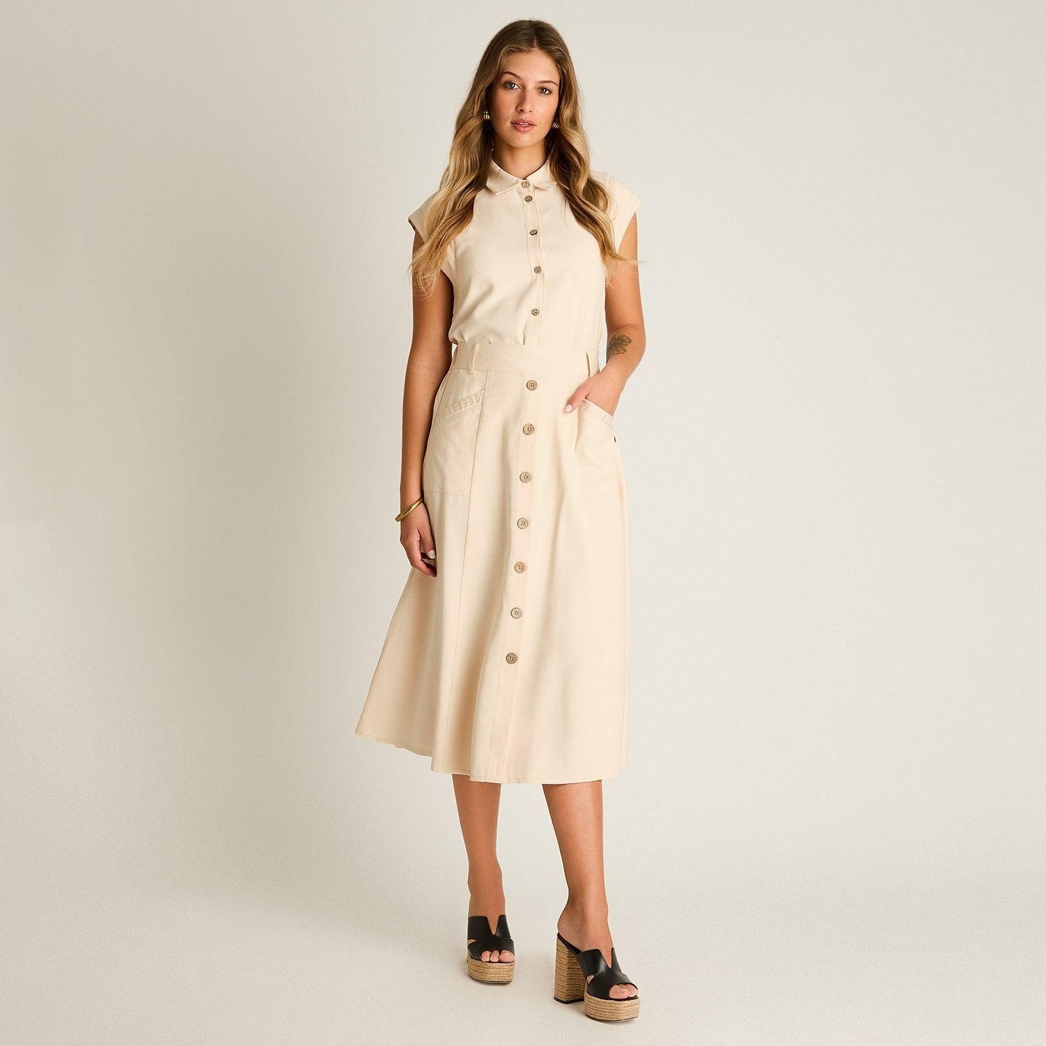 Falda Arena Midi No Elasticado Calce Normal-3