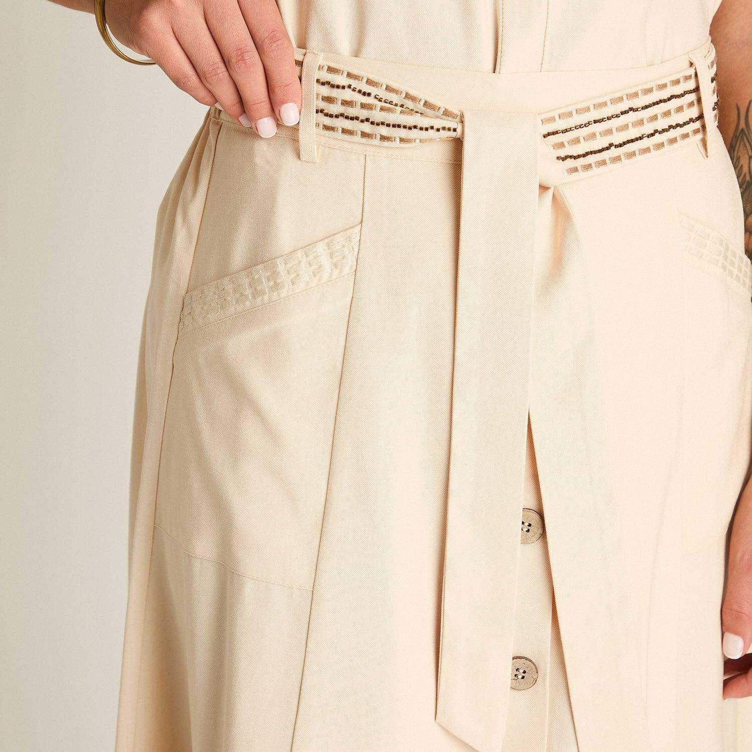 Falda Arena Midi No Elasticado Calce Normal-5