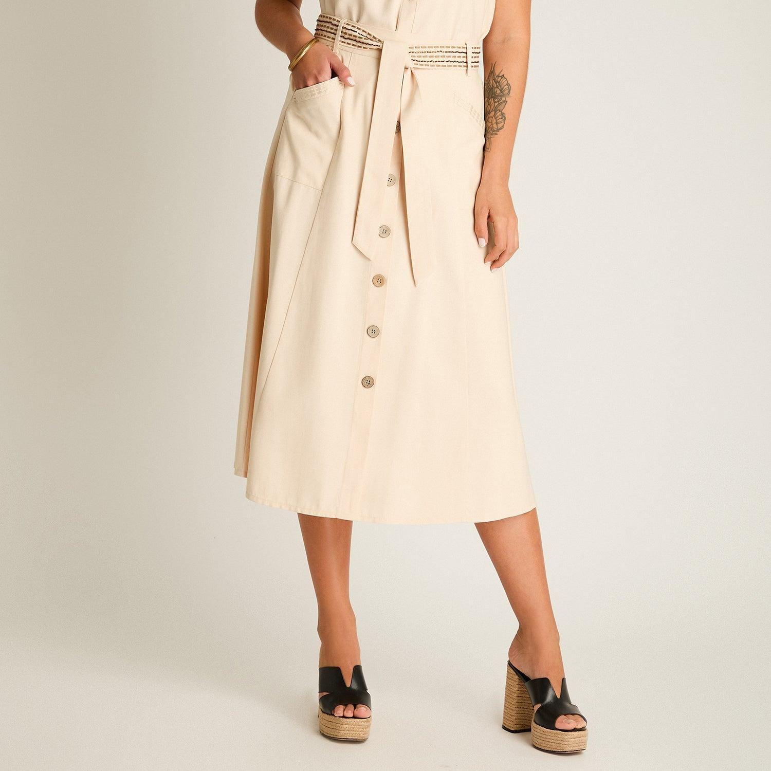 Falda Arena Midi No Elasticado Calce Normal-6