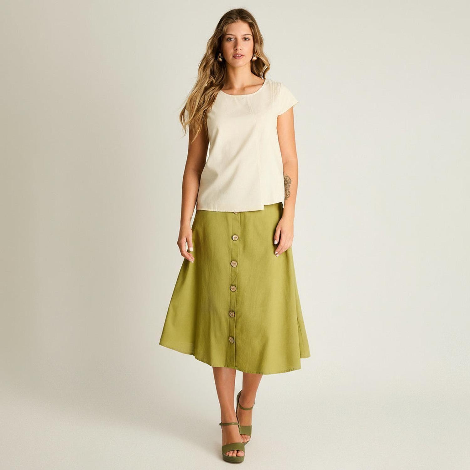 Blusa Arena Manga Corta No Elasticado Calce Holgado-3