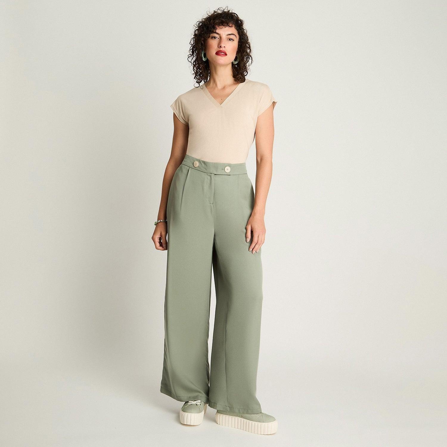 Pantalón Lyocell Verde-3