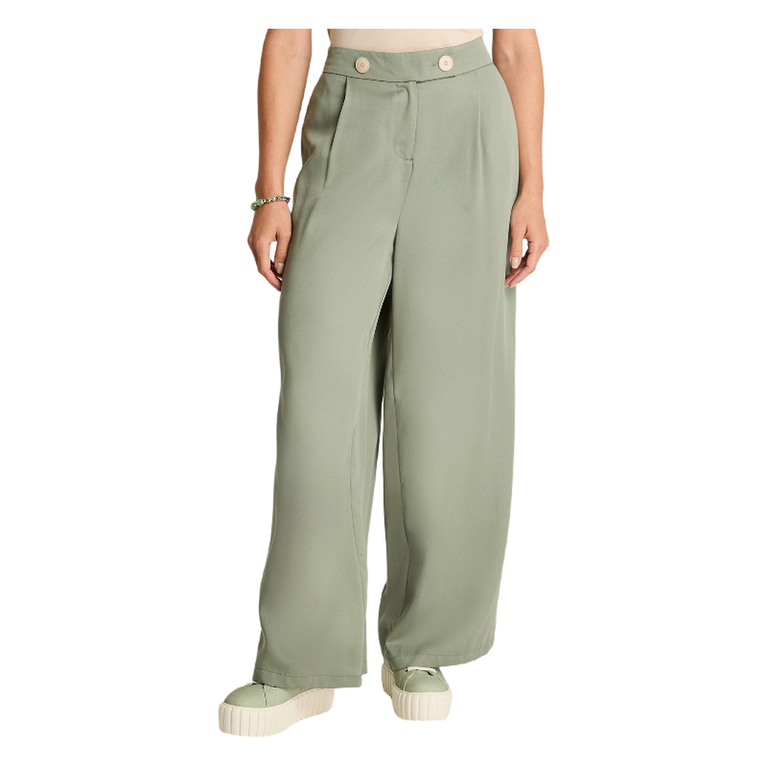 Pantalón Lyocell Verde-0