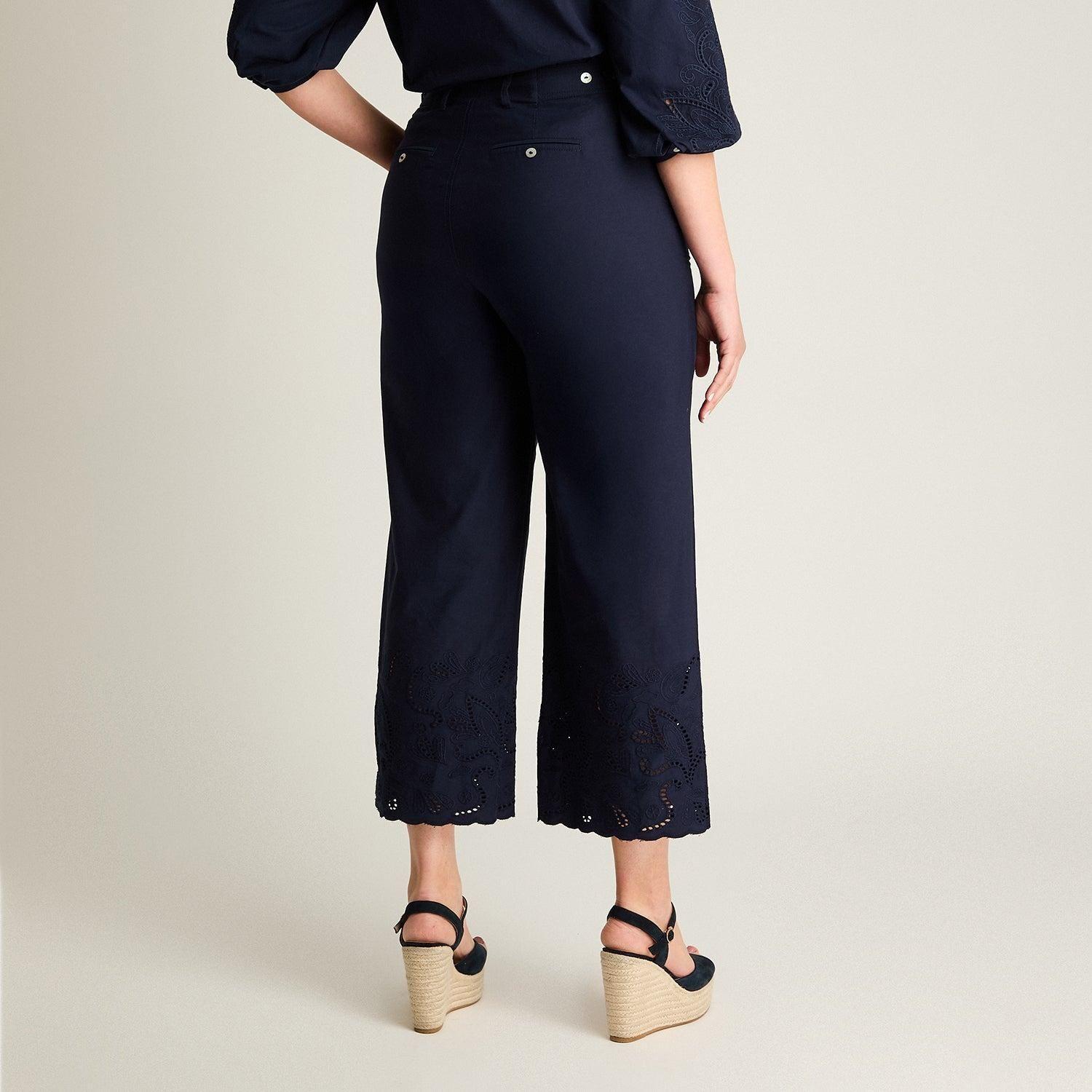 Pantalon Sport Azul Palazzo No Elasticado Calce Normal-1