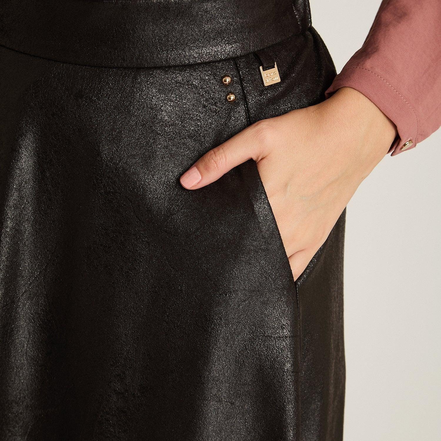 Falda Negro Elasticidad Nula Sin Forro Calce Normal Tela Plano-2