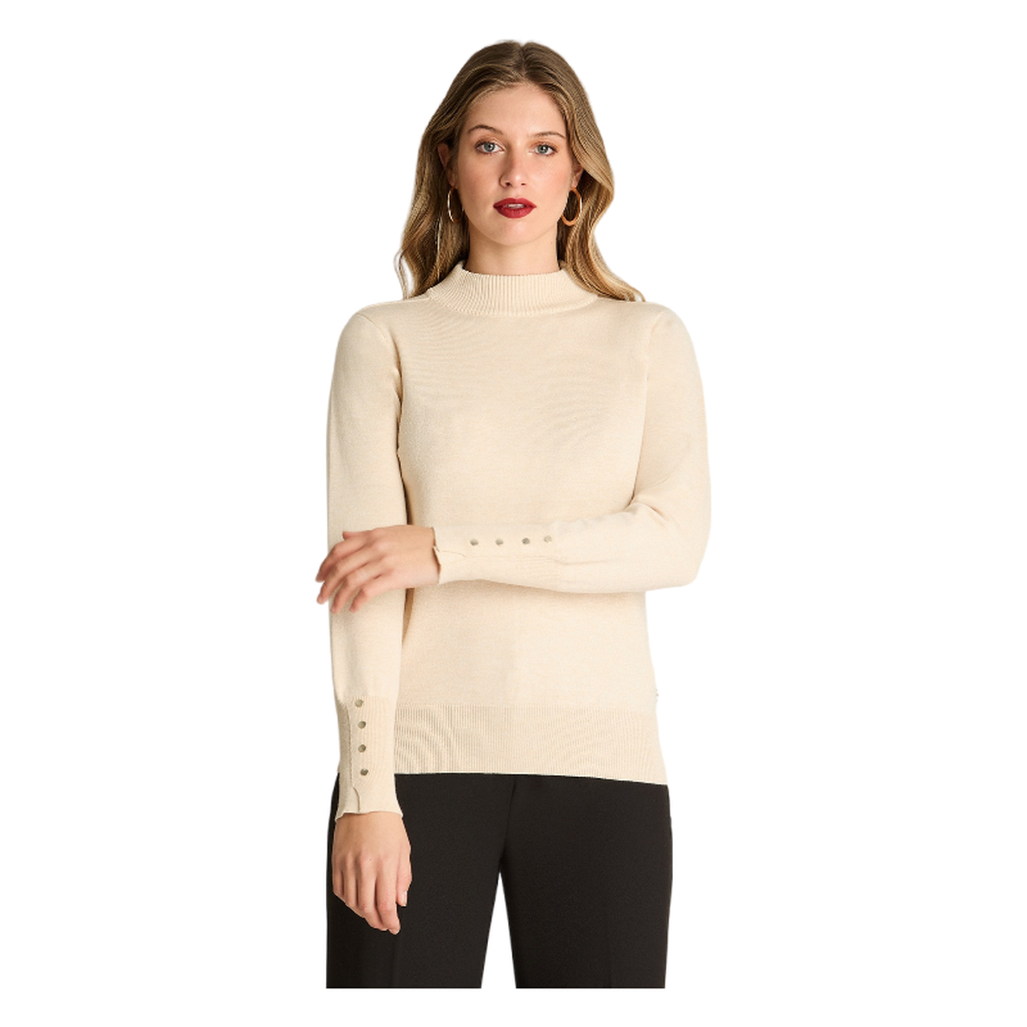 Sweater Manga Larga Cuello Mock Arena-0