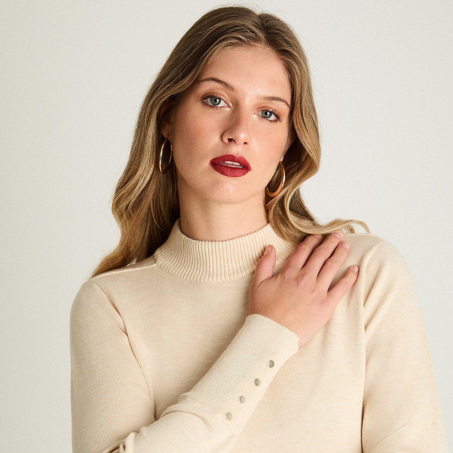 Sweater Manga Larga Cuello Mock Arena-2
