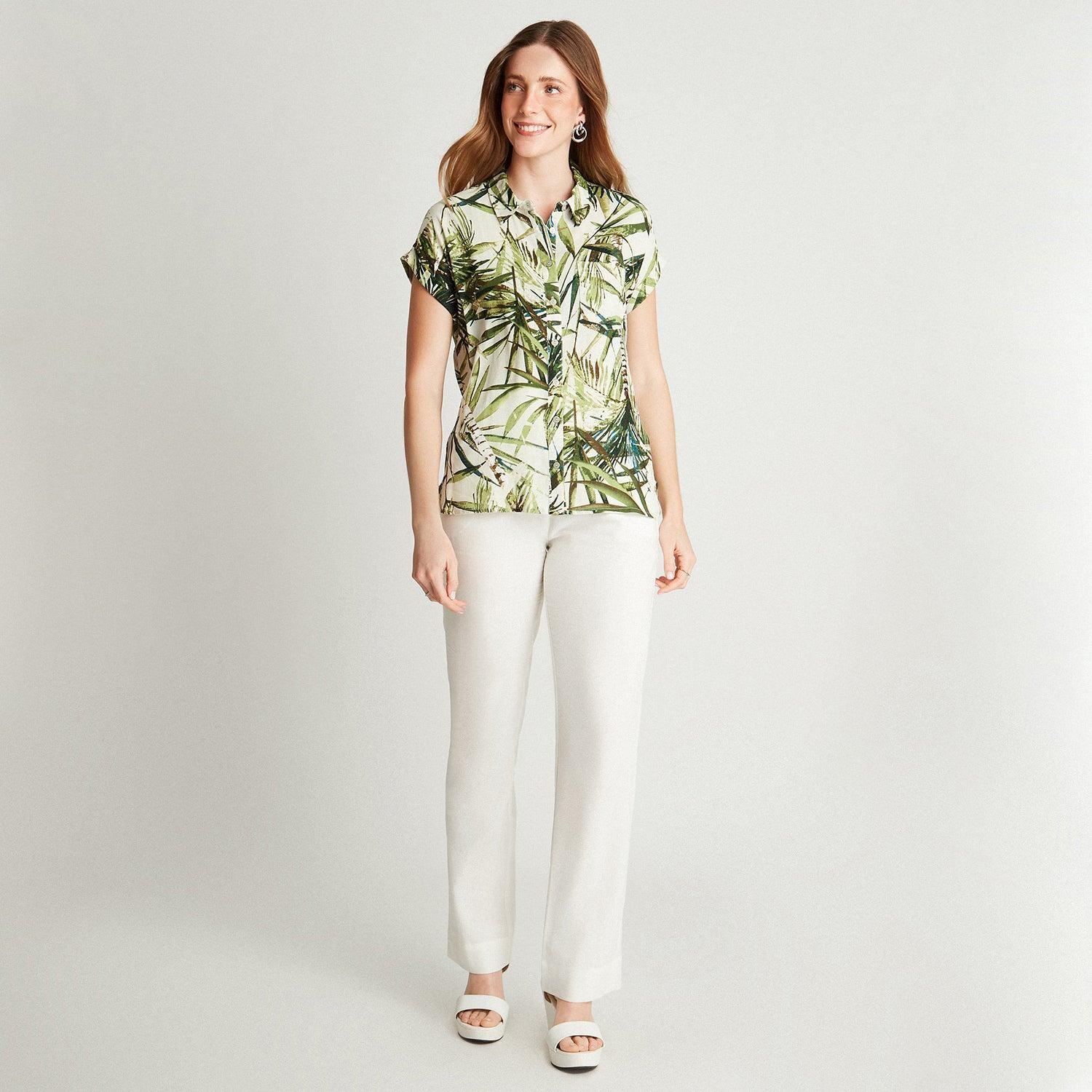 Blusa Beige Cuello Camisero-3
