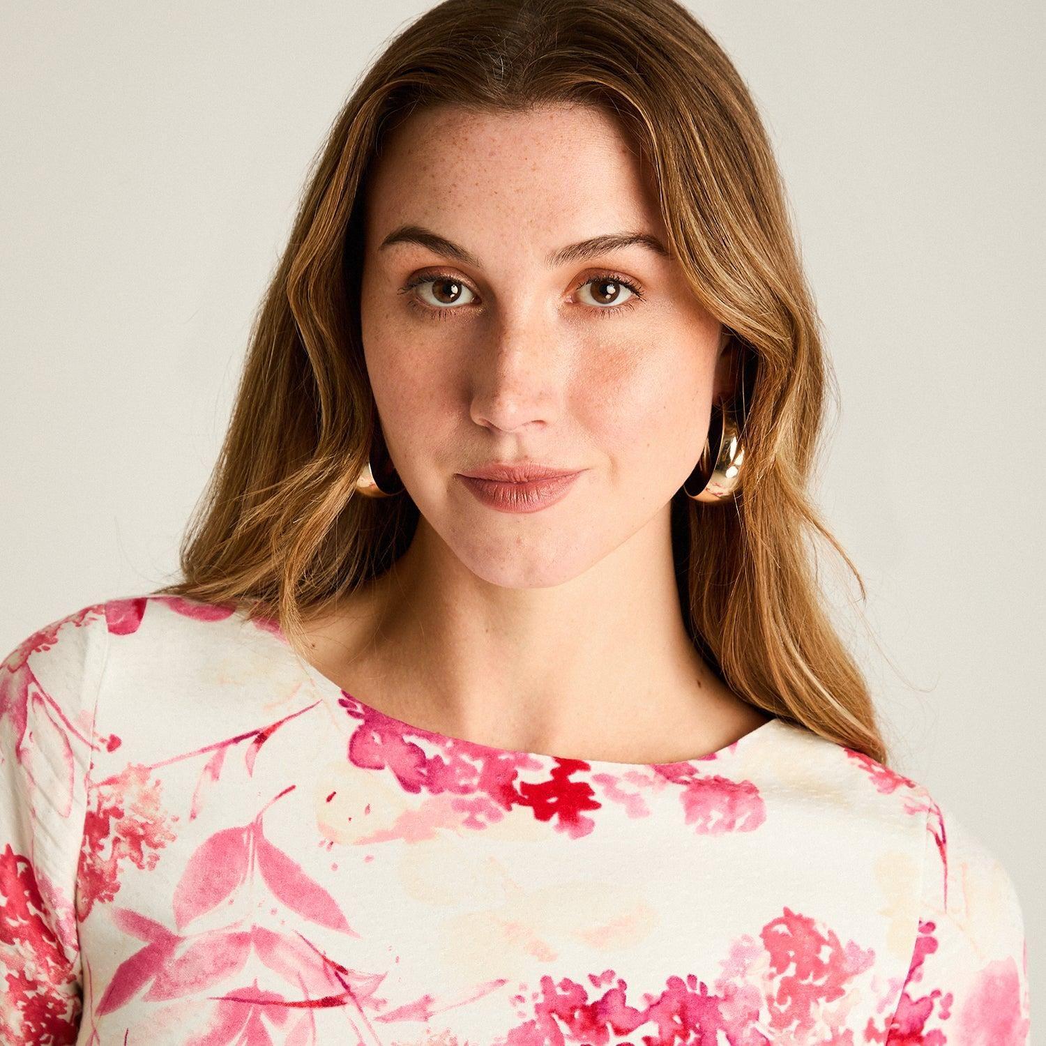 Vestido Corto Floral Crudo-2