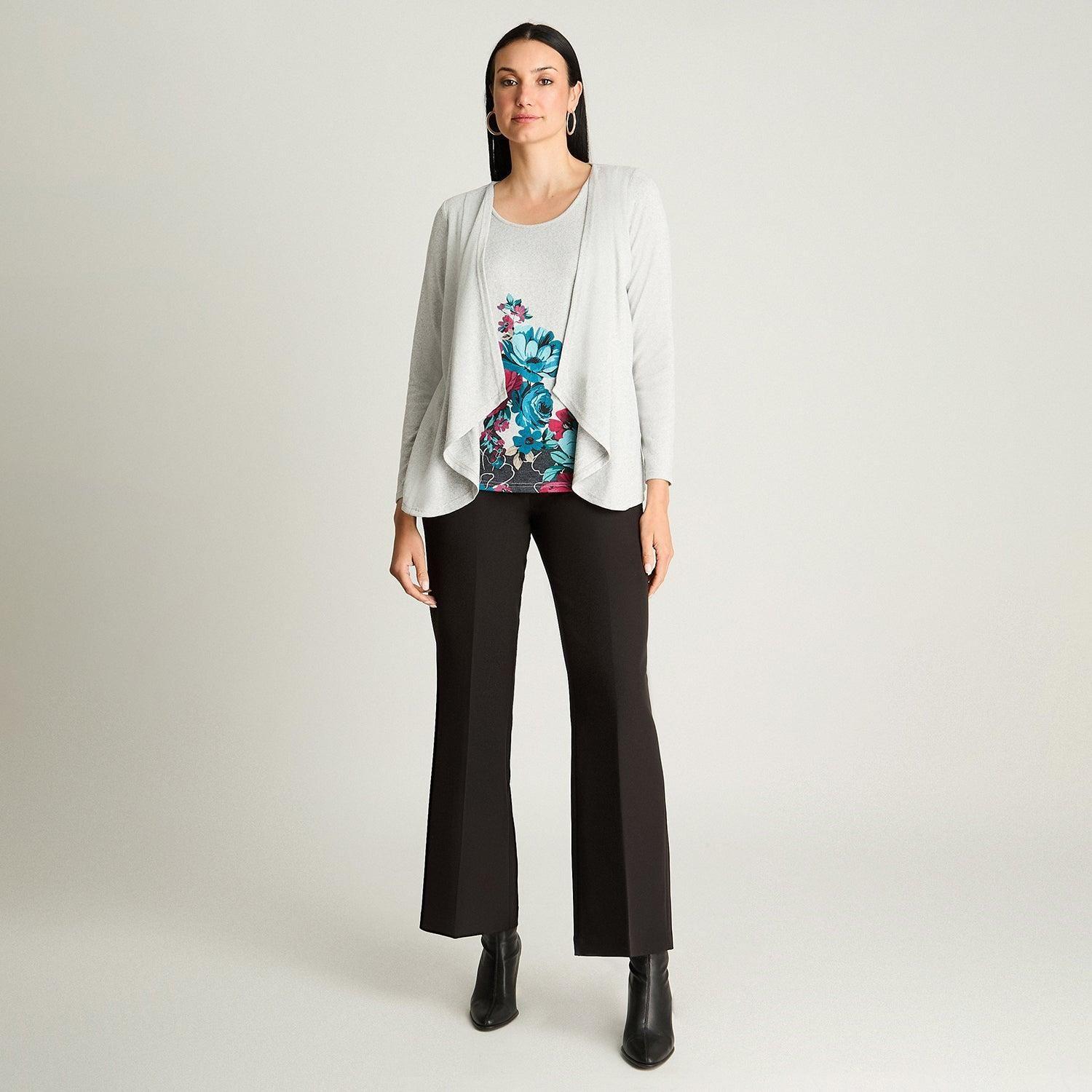 Polera Manga Larga Lanialla Twin Set Con Capa Gris-3