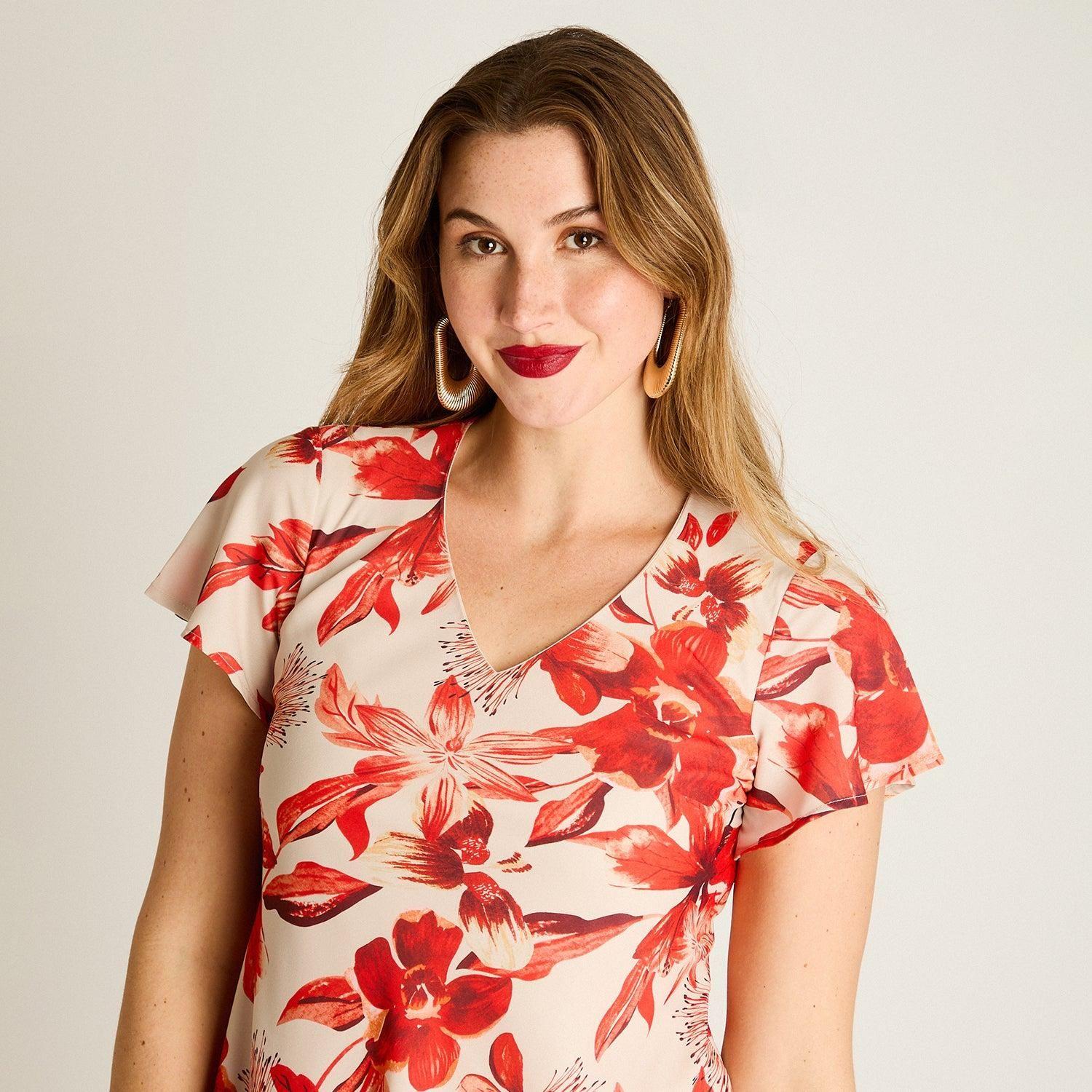 Vestido Midi Naranjo Con Forro-2