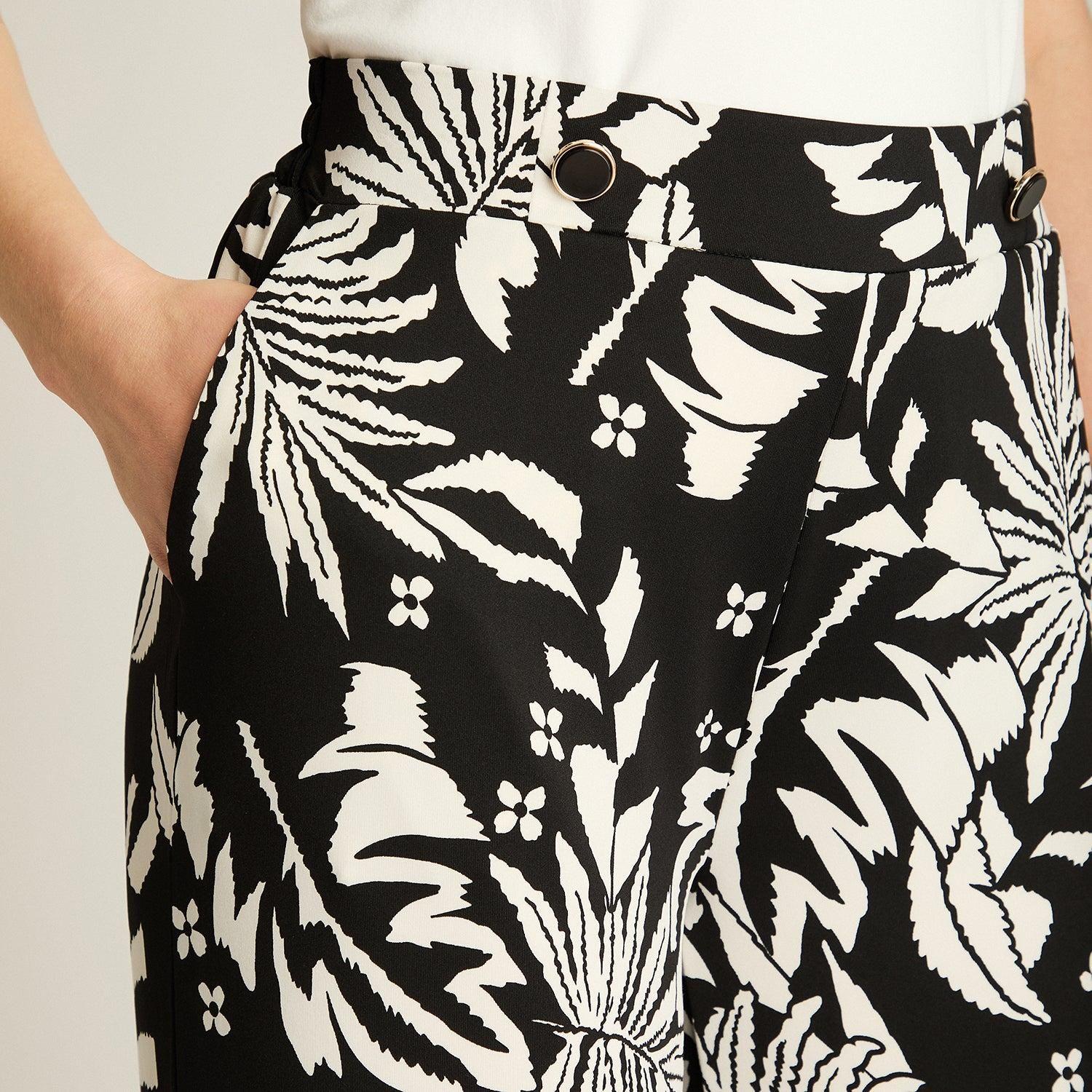 Pantalón Palazzo Casual Crudo Estampado-2