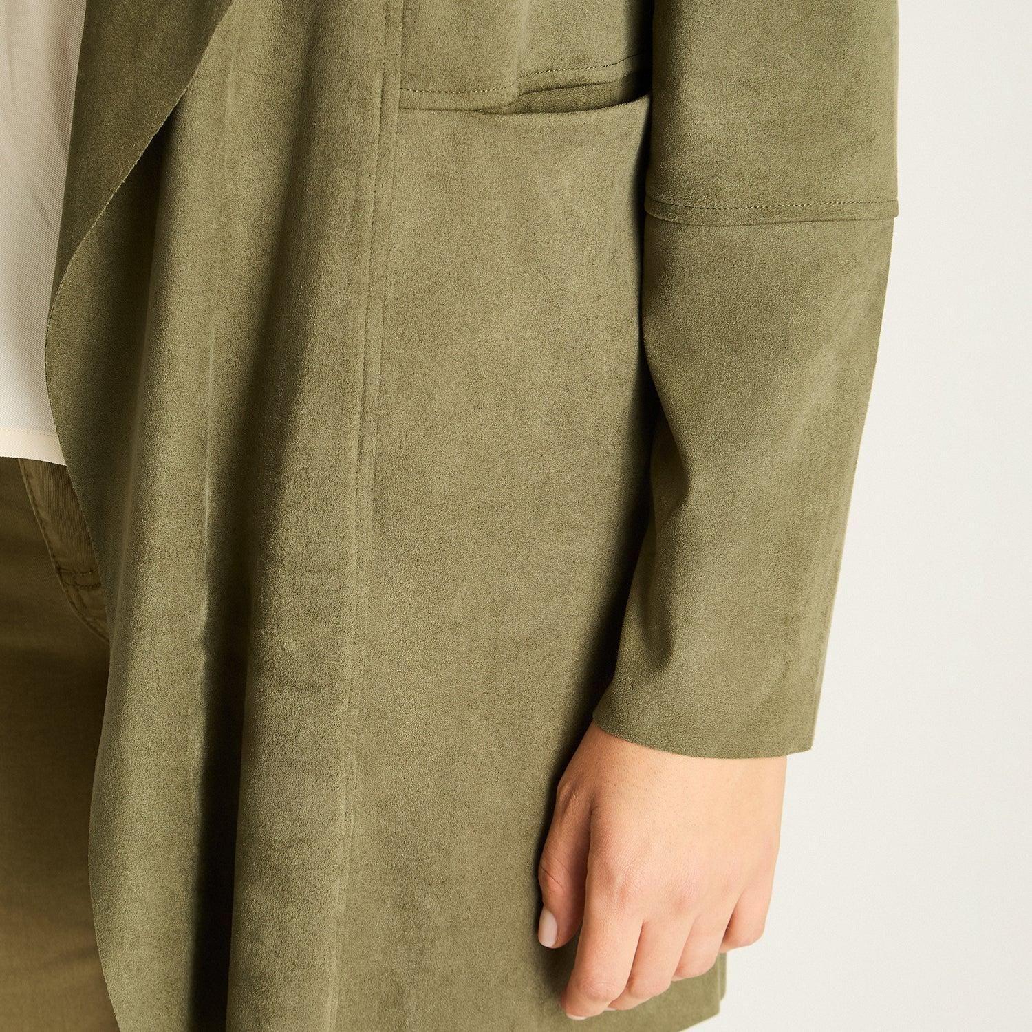 Tapado Verde Manga Larga Baja elasticidad Sin Forro Calce Holgado-2