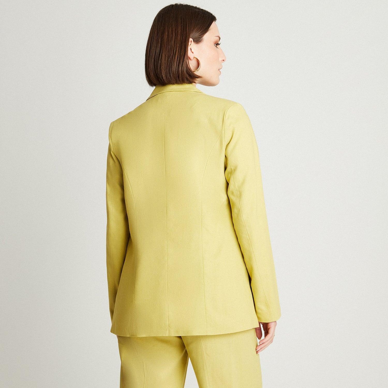Blazer Pistacho Manga Larga Cuello Solapa-1