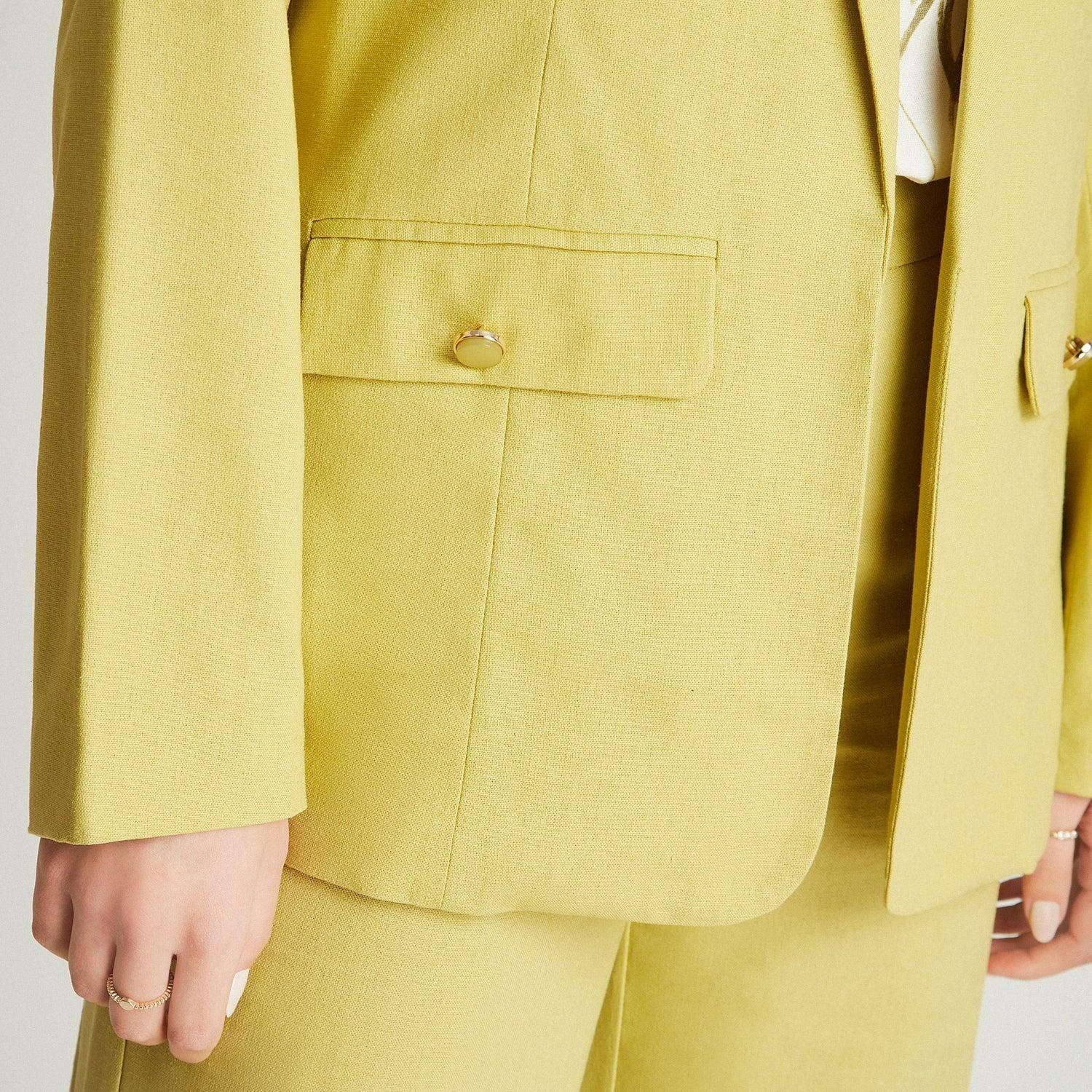 Blazer Pistacho Manga Larga Cuello Solapa-2