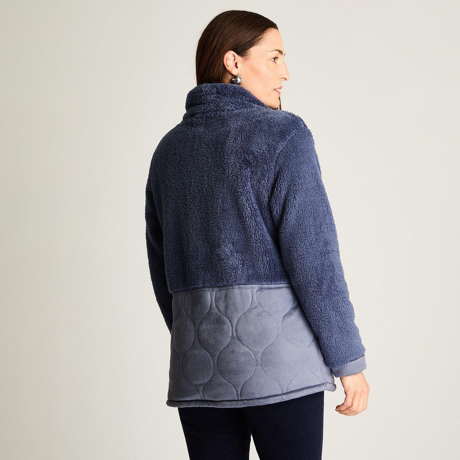 Polerón Coral Fleece Con Detalles En Quilted Indigo-1