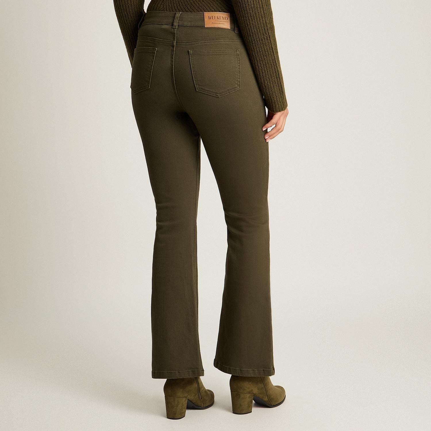 Jeans Verde Acampanado con Un Botón-1