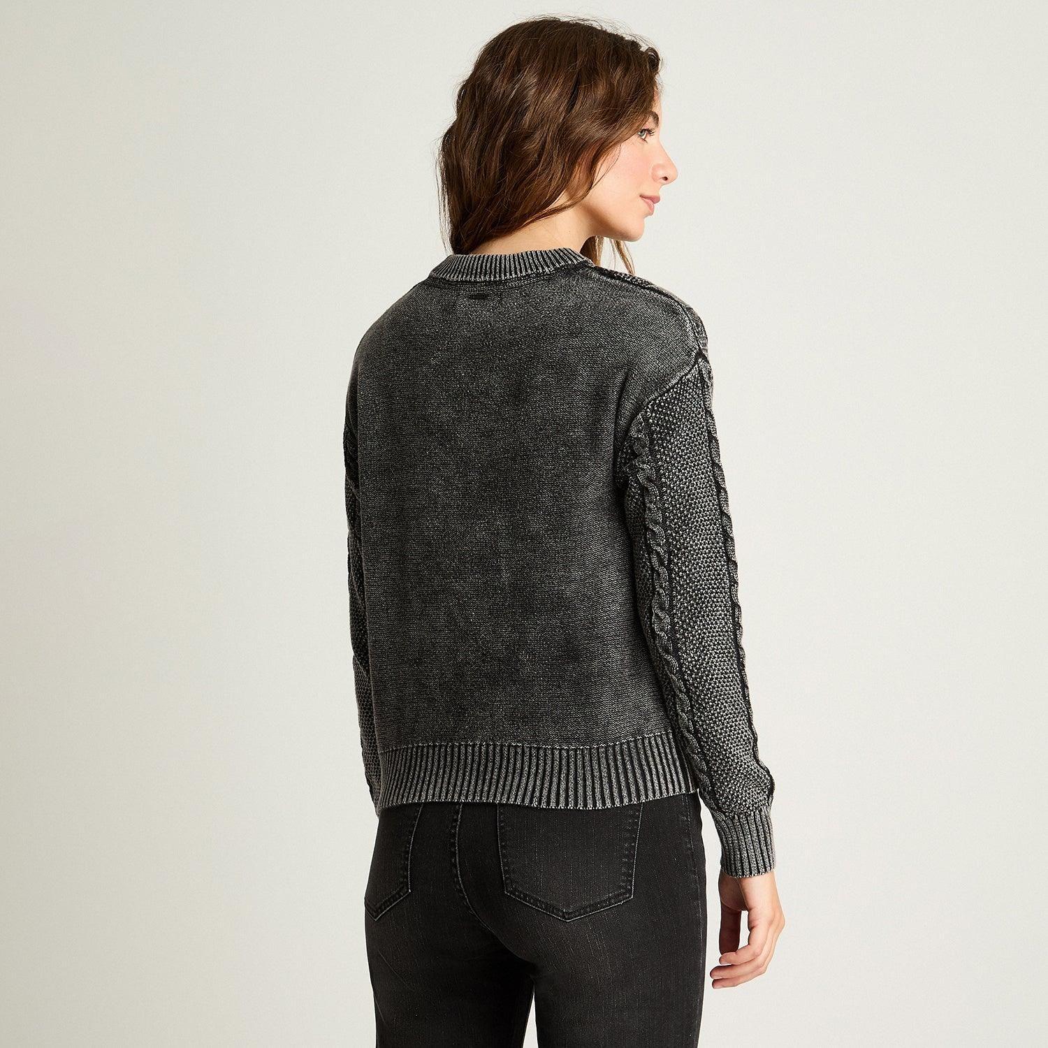 Sweater Manga Larga Acid Wash Gris-1