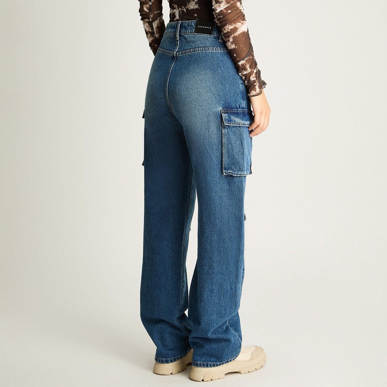 Jeans Cargo Azul-1