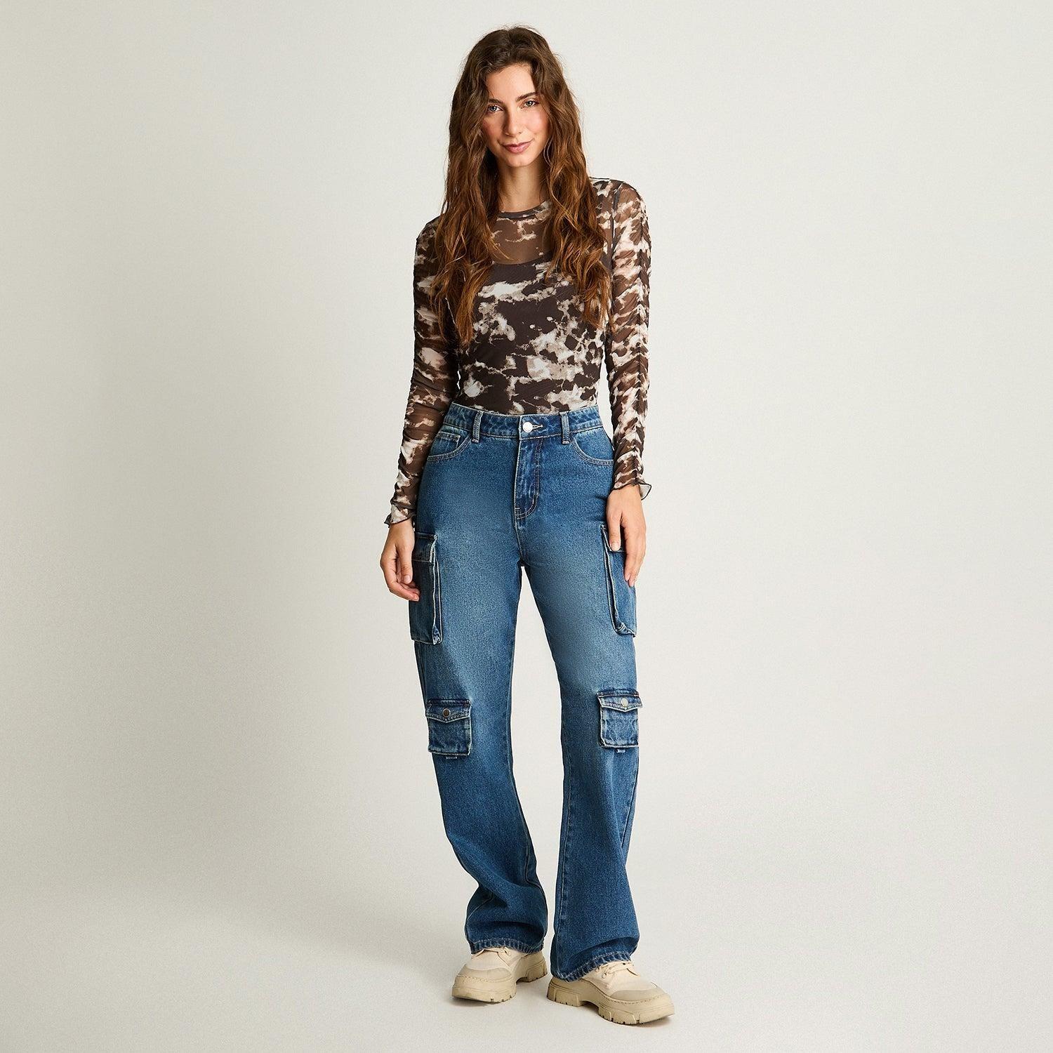 Jeans Cargo Azul-3