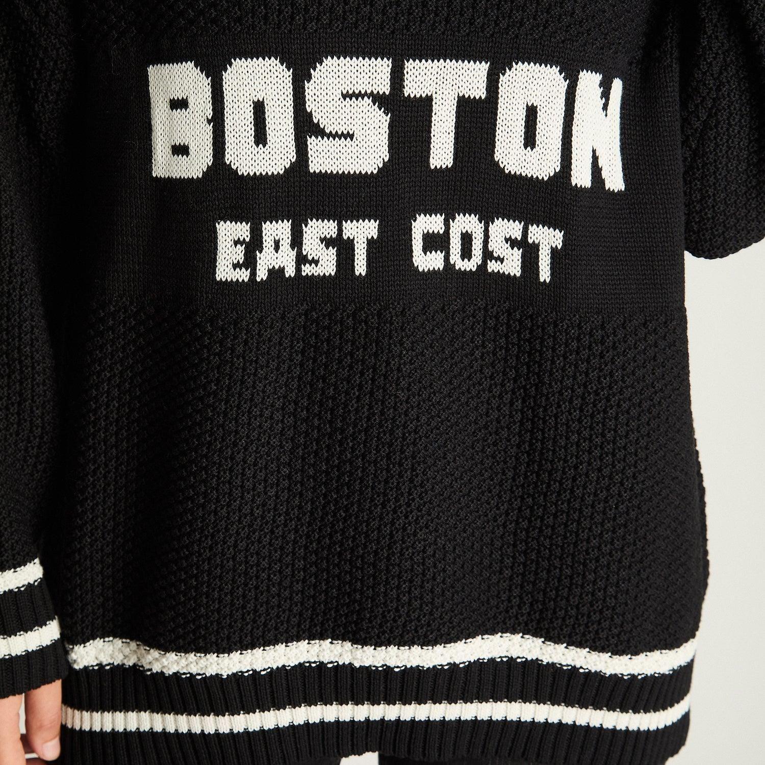 Sweater Manga Larga Oversize Frase Negro-2
