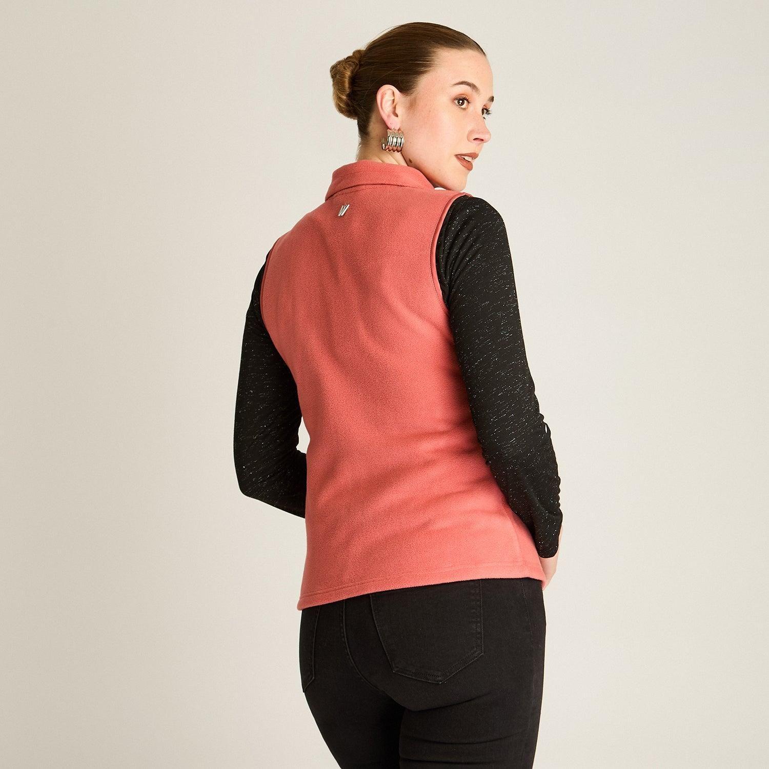 Polerón Polar Rosado Sin Mangas Diseño Quilted a Tono-1