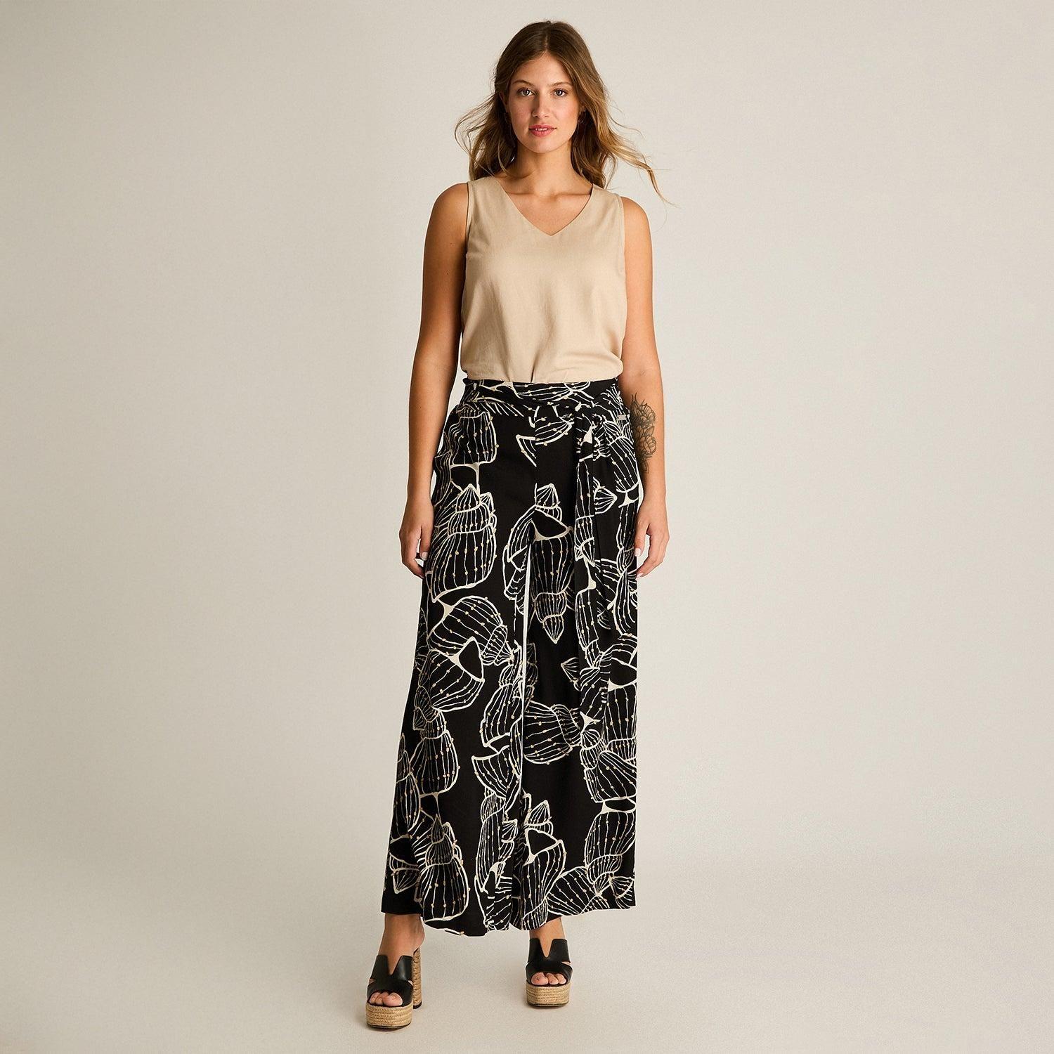 Pantalon Sport Crudo Palazzo No Elasticado Calce Normal-3