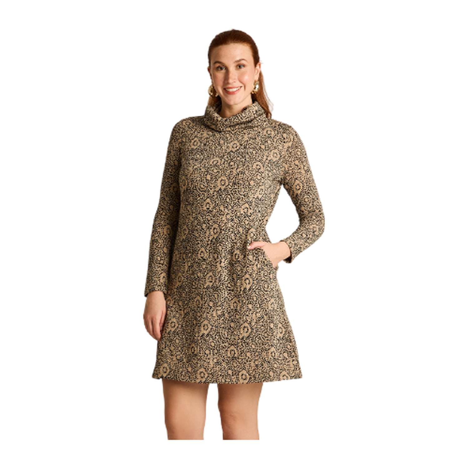 Vestido Midi Camel Midi Elasticidad Media Con Forro Calce Normal Tela Camant-0