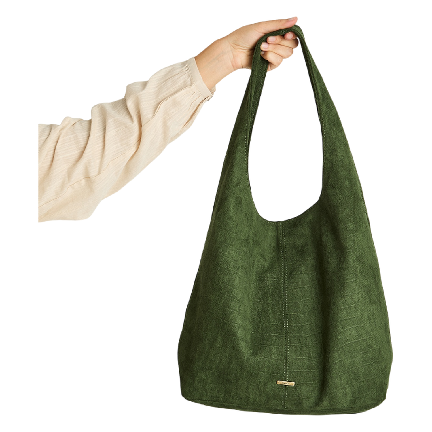 Cartera De Suede Texturizado Verde-0