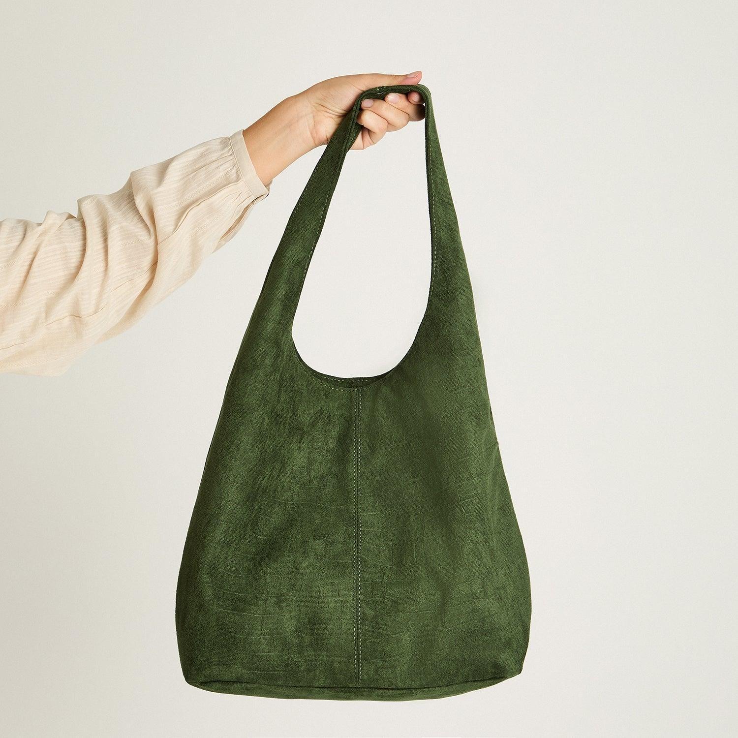 Cartera De Suede Texturizado Verde-1