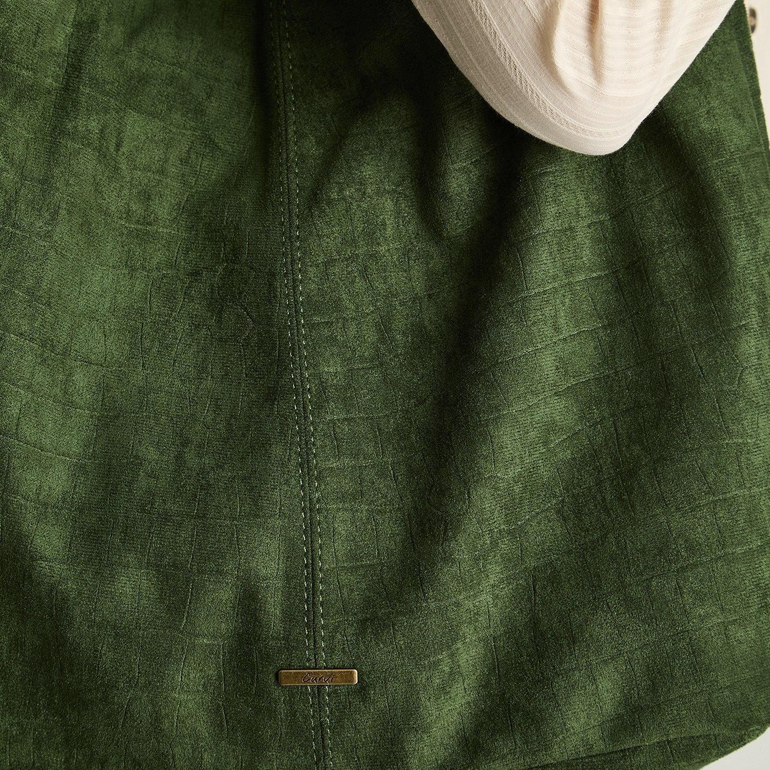 Cartera De Suede Texturizado Verde-2