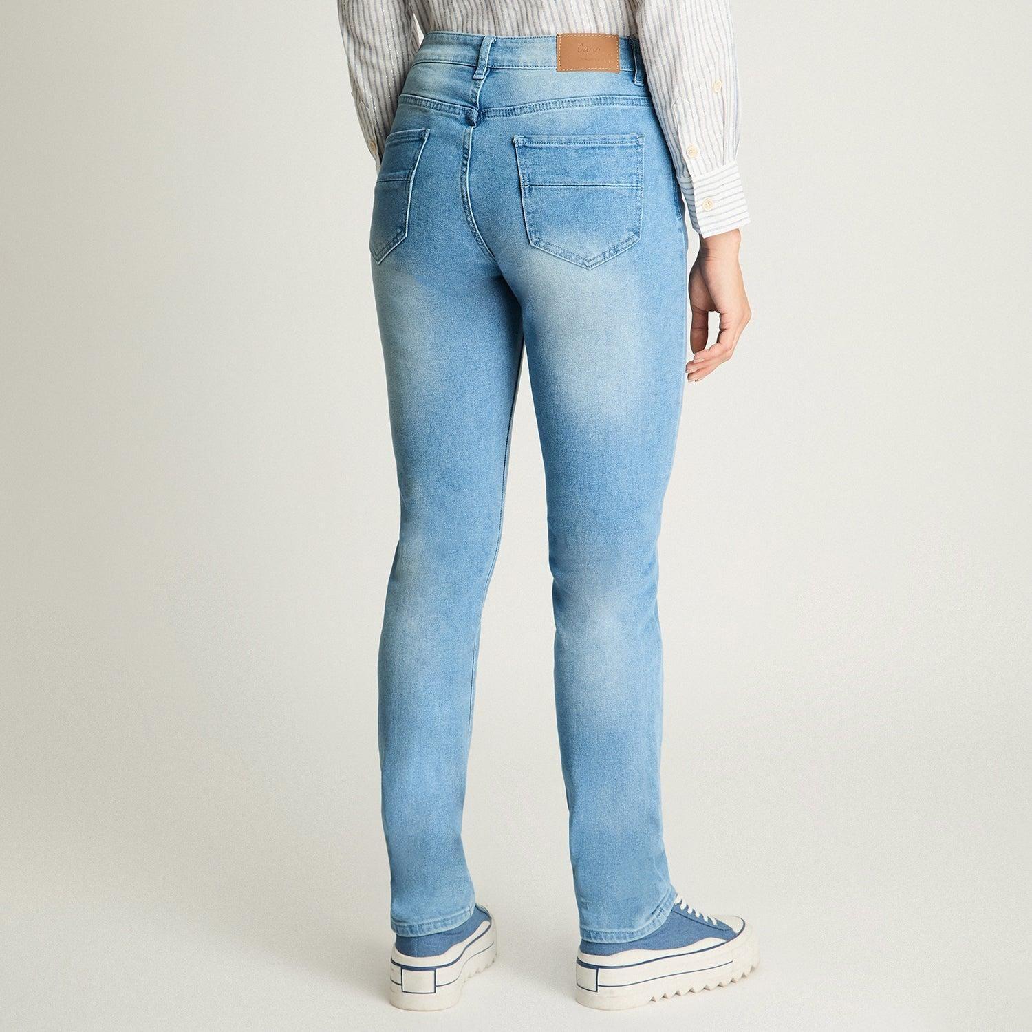 Jeans Recto 1 Boton Celeste-1