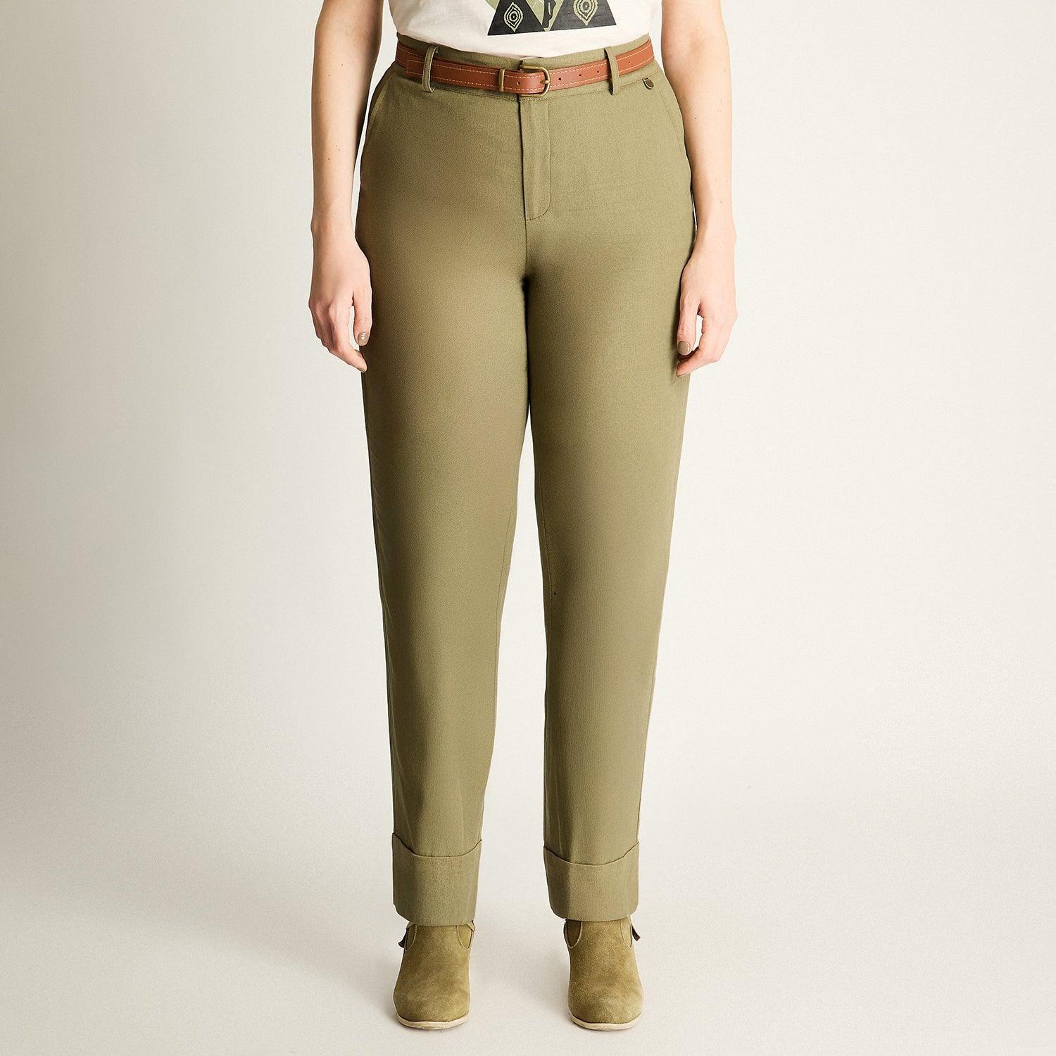 Pantalón Recto Verde Natural-0