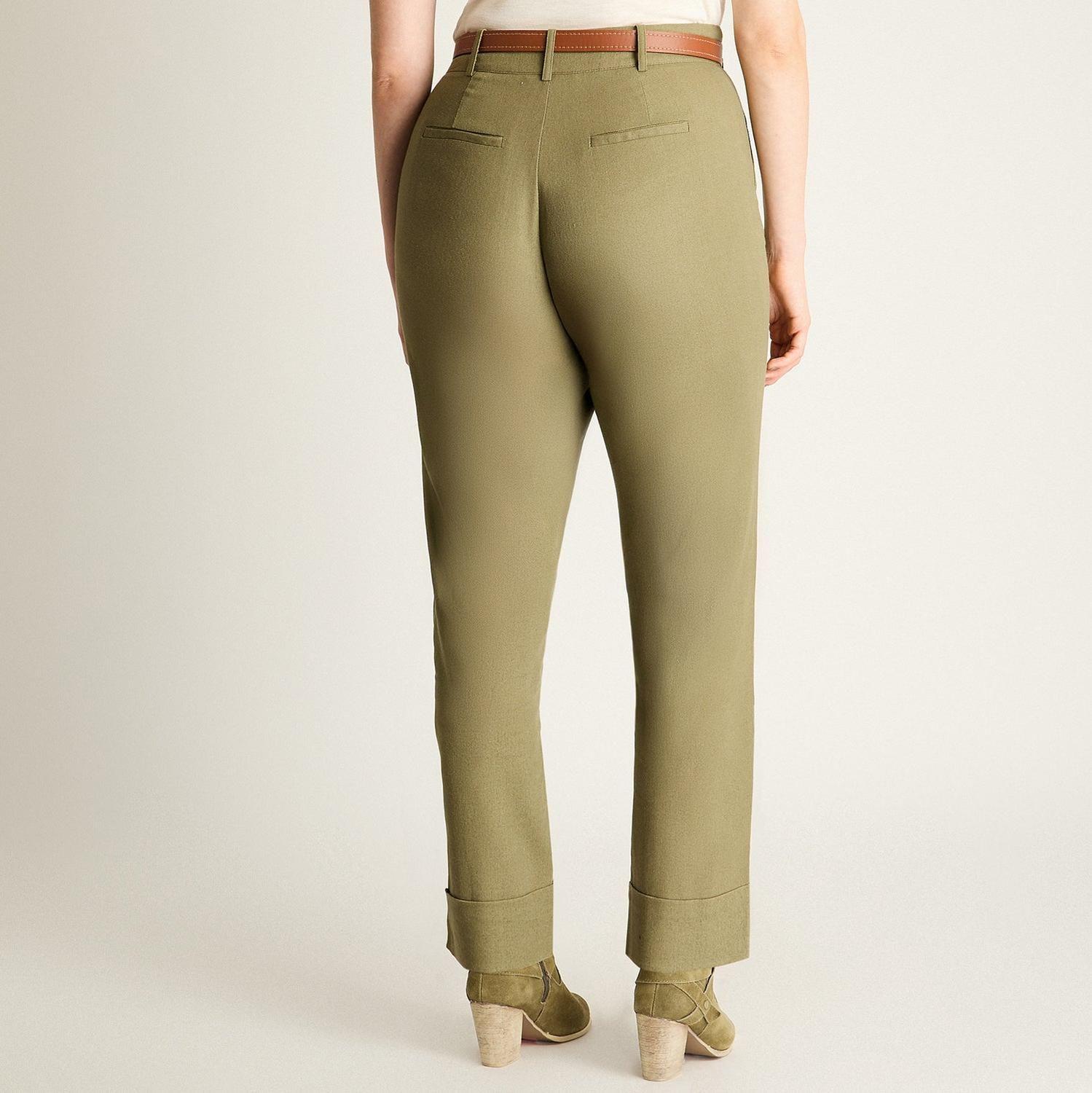 Pantalón Recto Verde Natural-1
