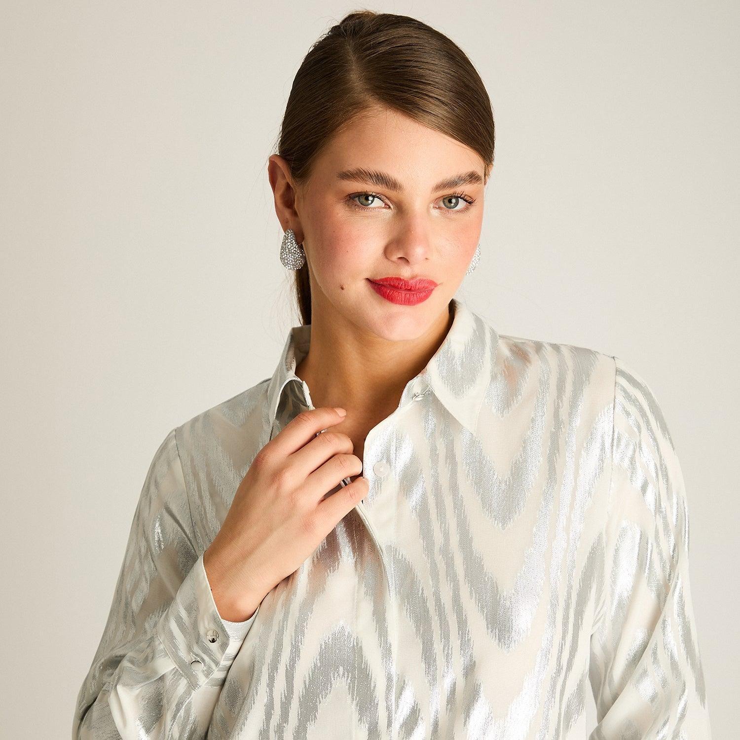 Blusa Plata Brillante de Fiesta-2