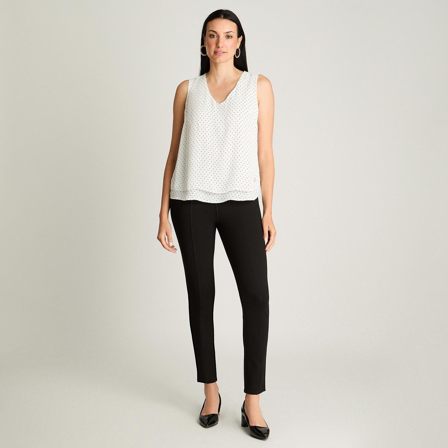 Blusa Sin Mangas Con Capas Crudo-3